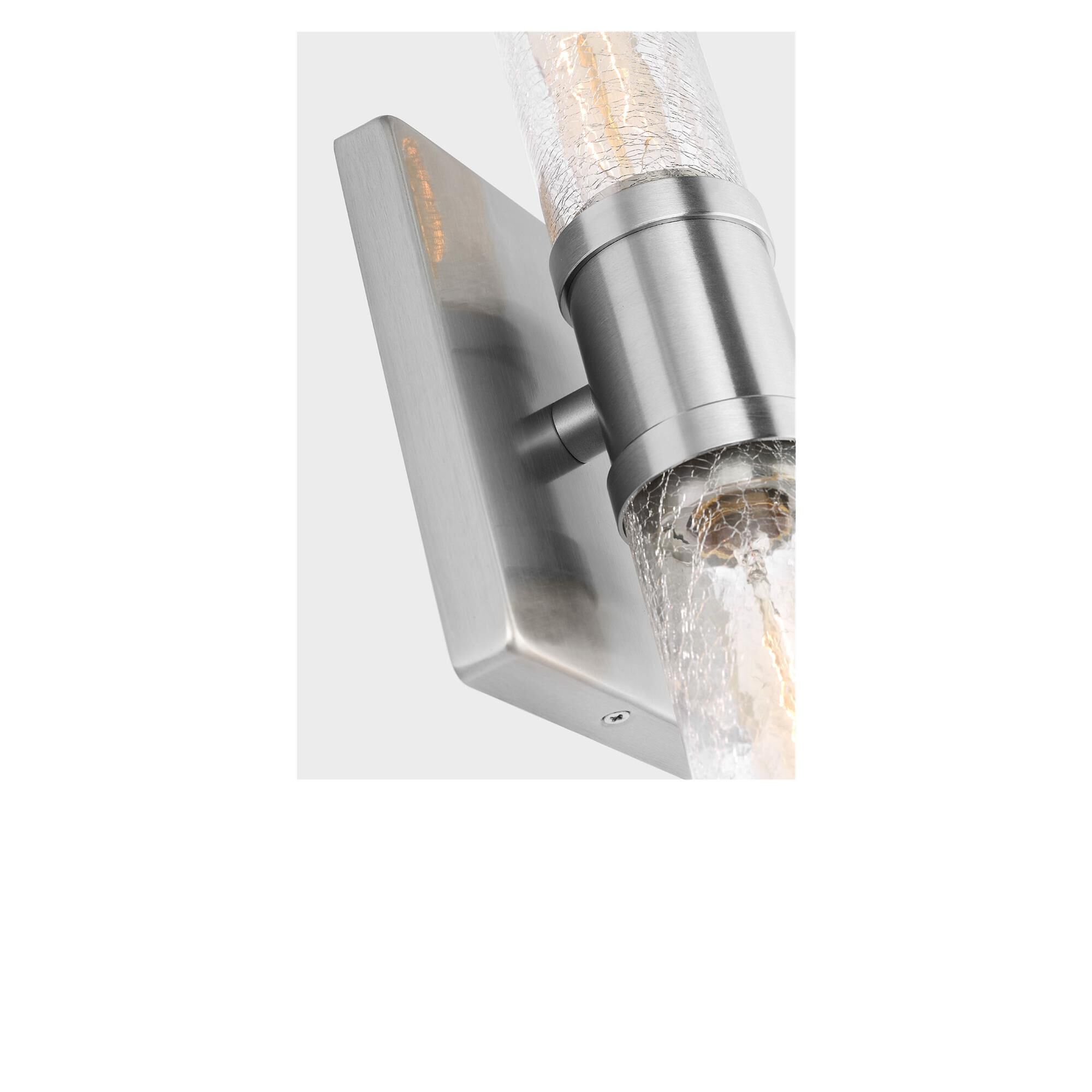Shown in Brushed Nickel finish and Crackle  glass