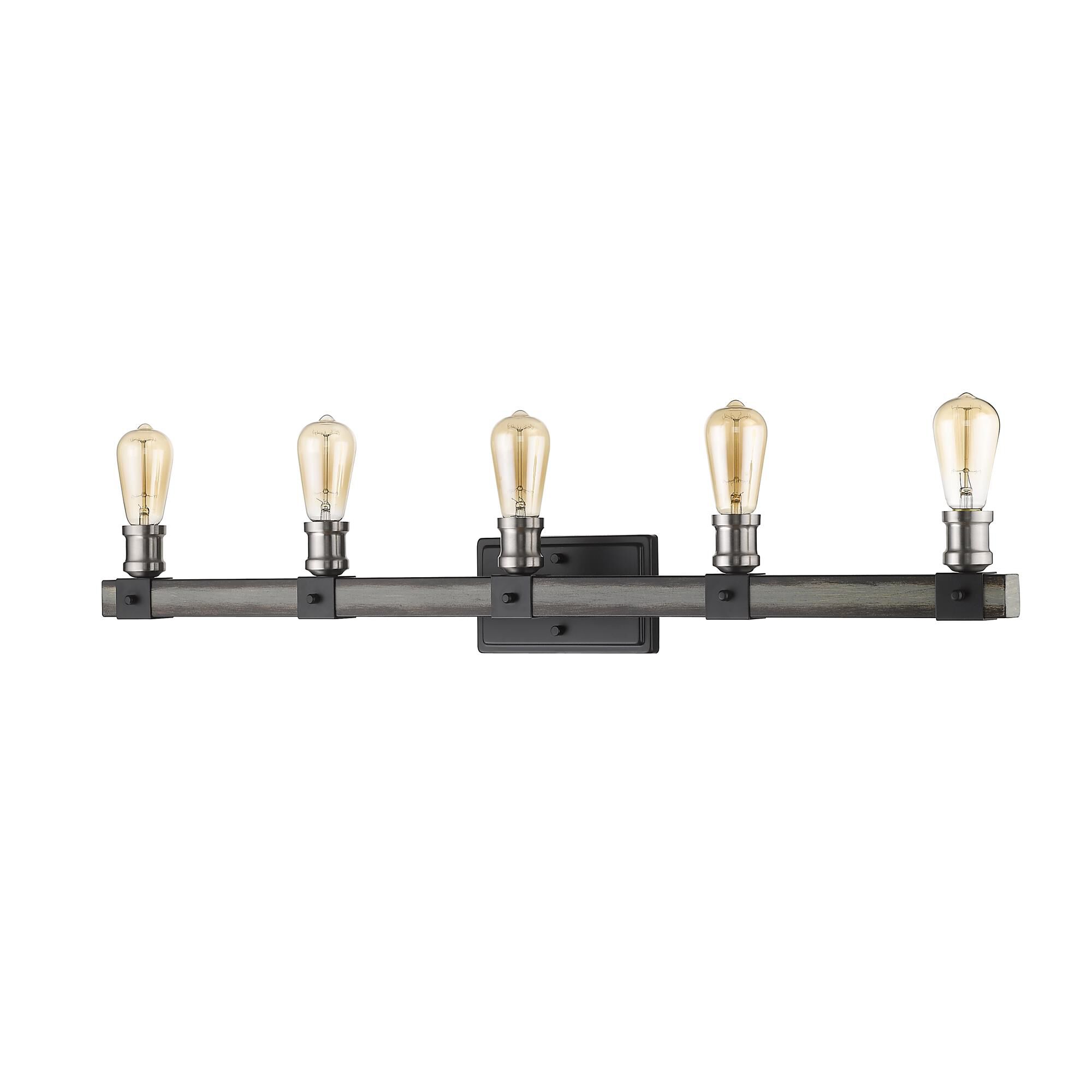 Shown in Ashen Barnboard finish and --- glass and --- shade