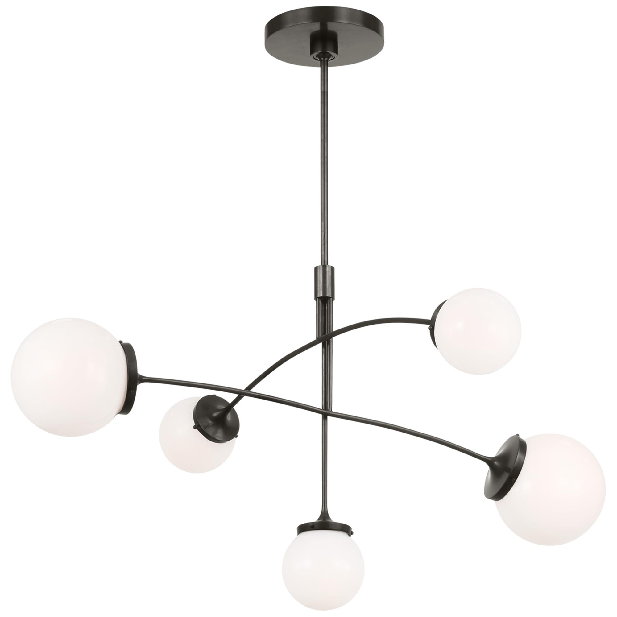 Shown in Bronze finish and White glass