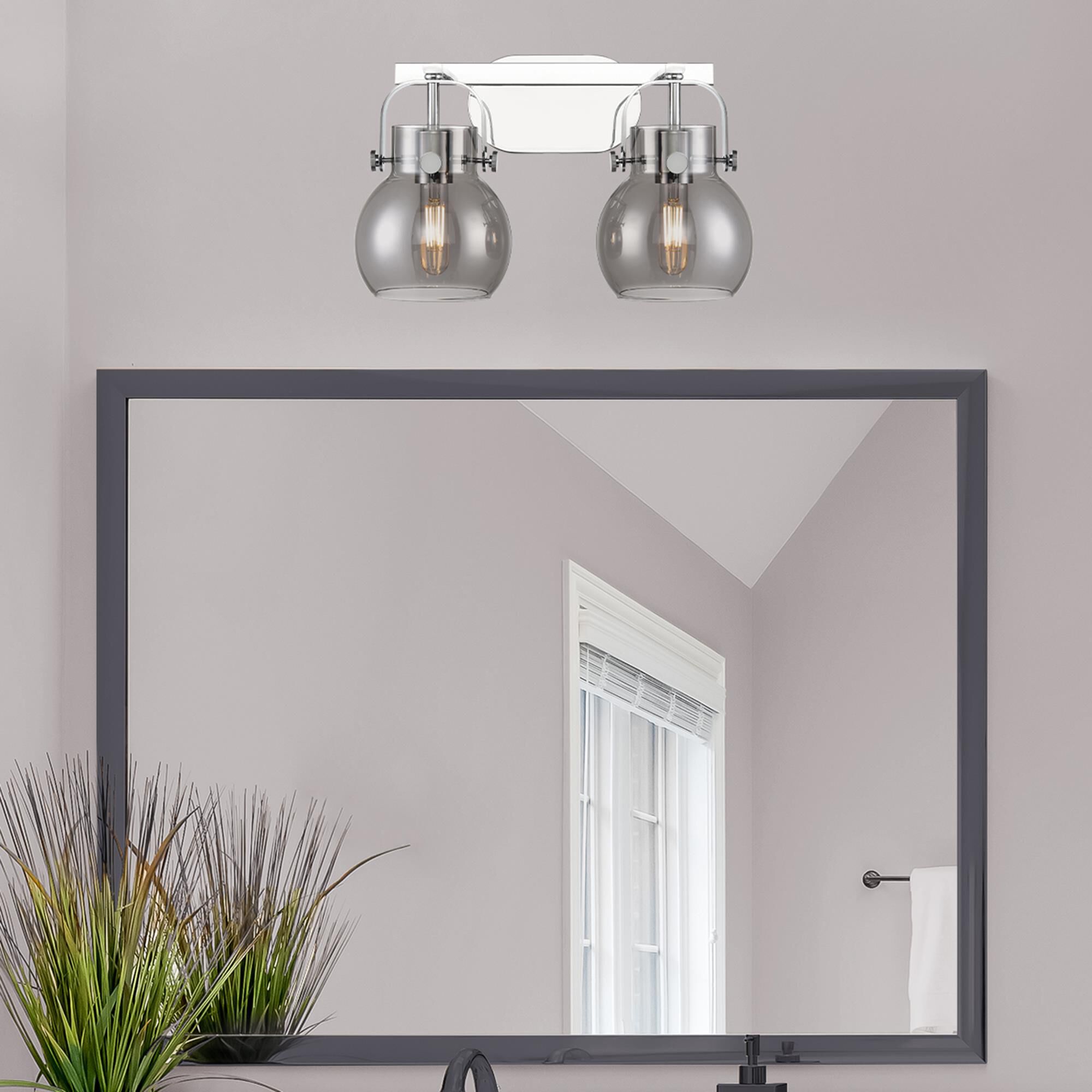 Shown in Polished Chrome finish and Plated Smoke glass