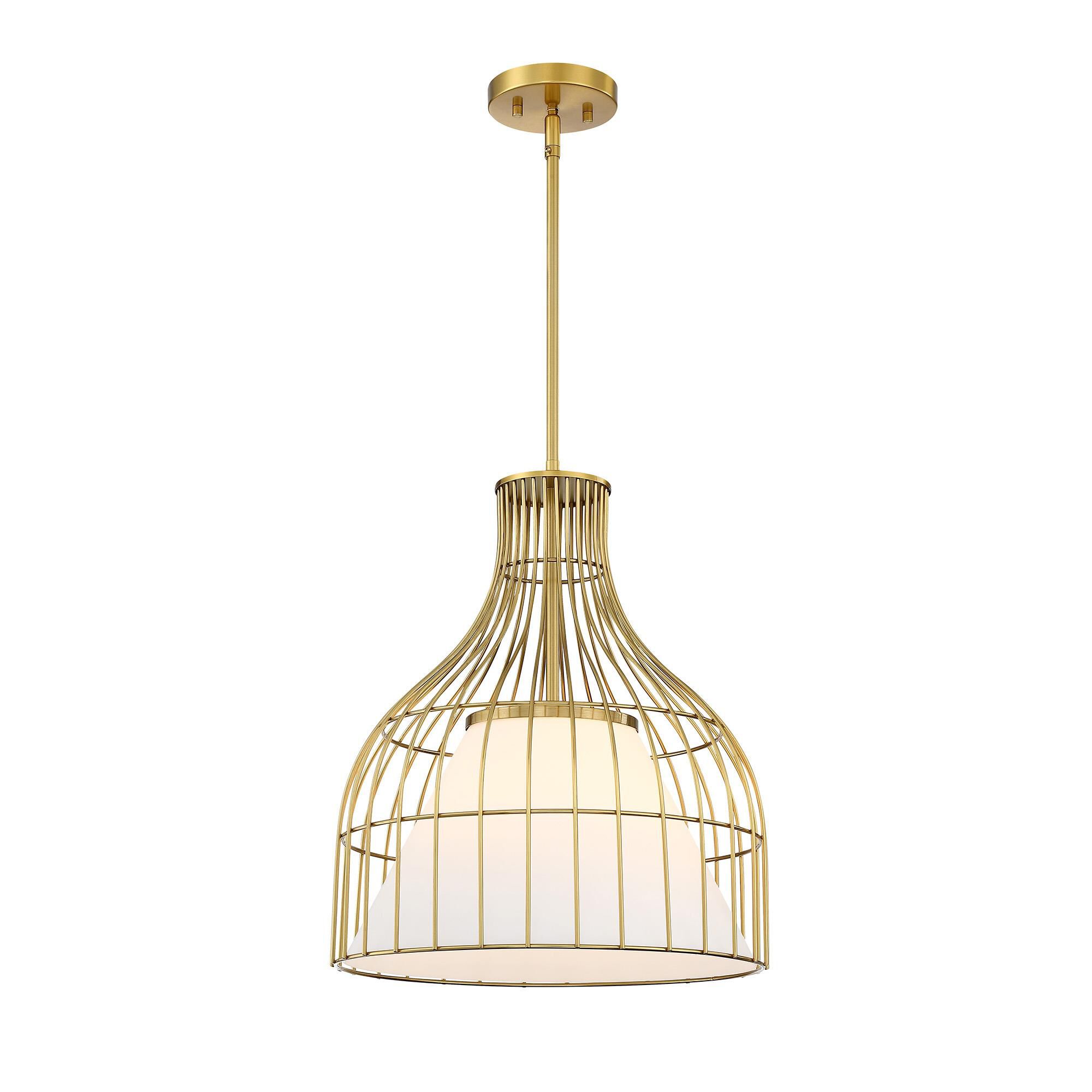 Shown in Brushed Gold finish and Etched Opal glass