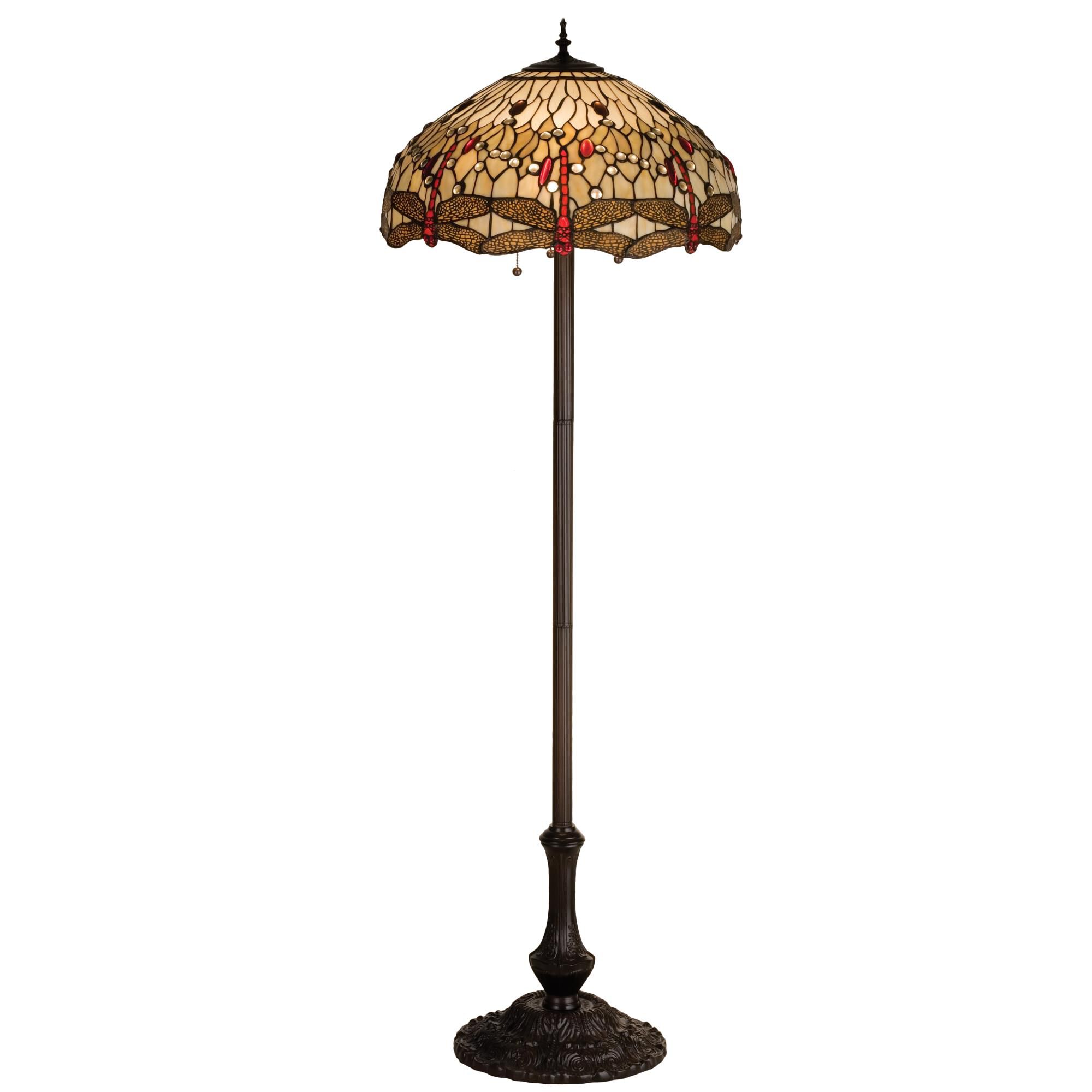 Tiffany Hanginghead Dragonfly 63 Inch Floor Lamp by Meyda Lighting