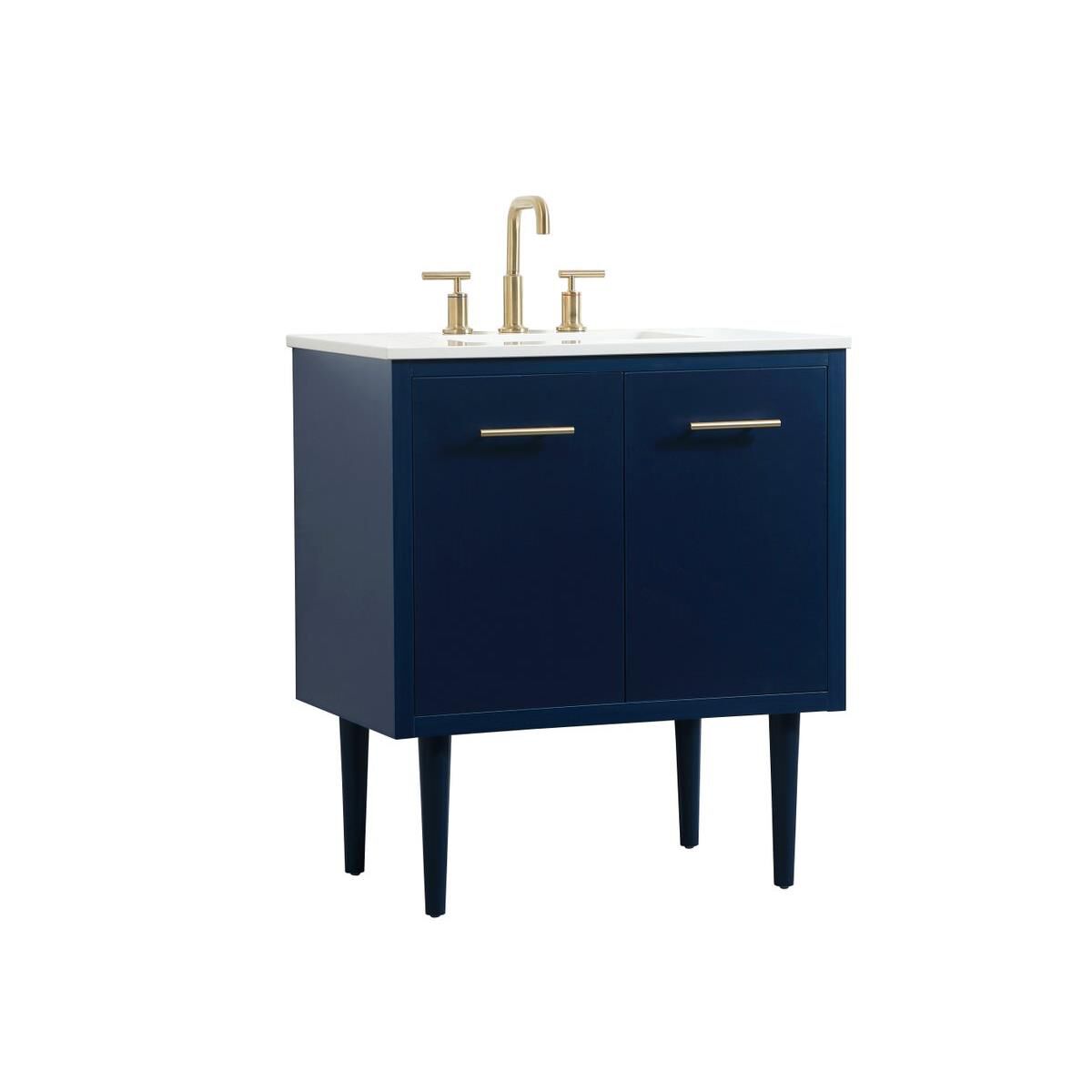 Shown in Blue finish and No Backsplash accent