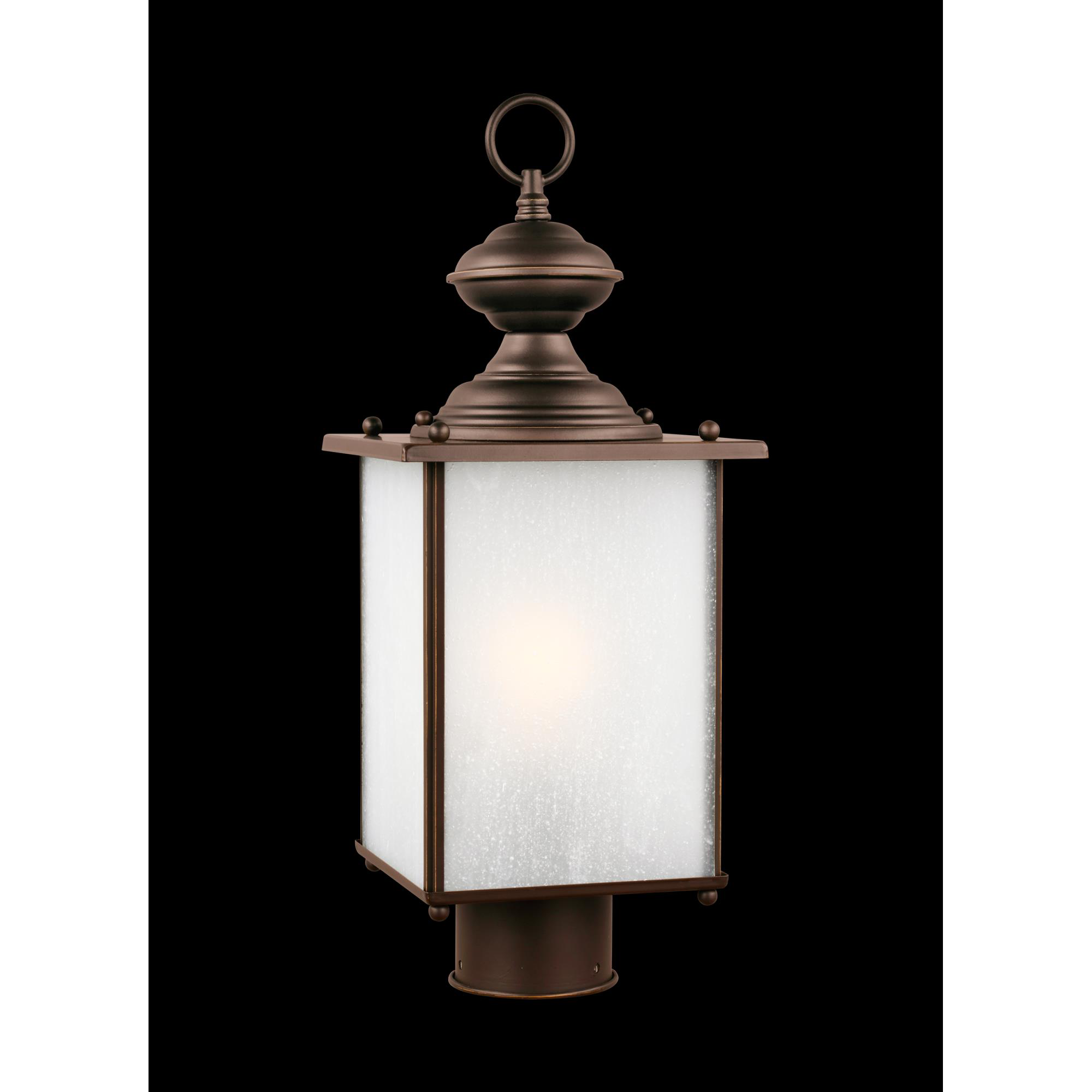 Shown in Antique Bronze finish and Frosted Seeded  Panels glass and Frosted Seeded Glass Panels shade