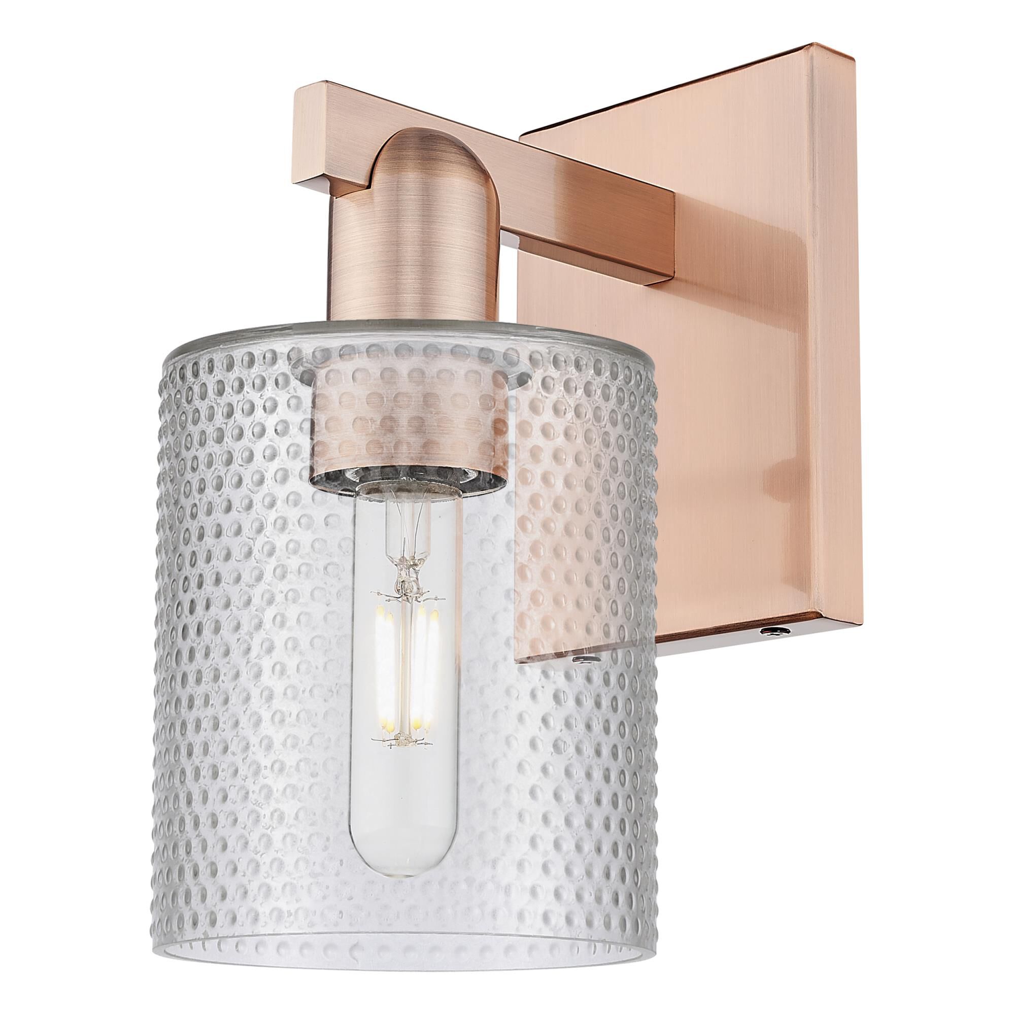 Shown in Antique Copper finish and Clear glass