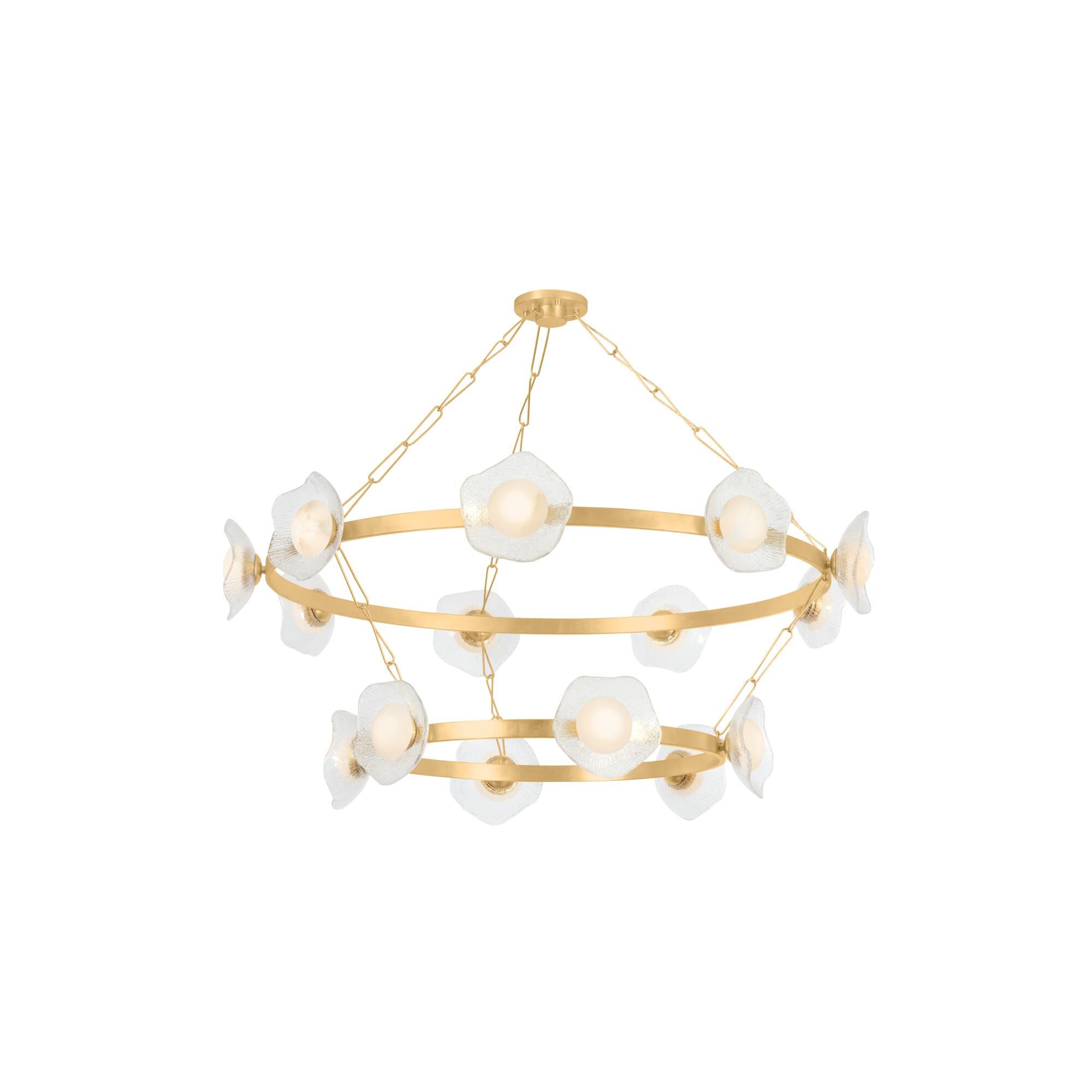 Shown in Vintage Gold Leaf finish and Alabaster shade