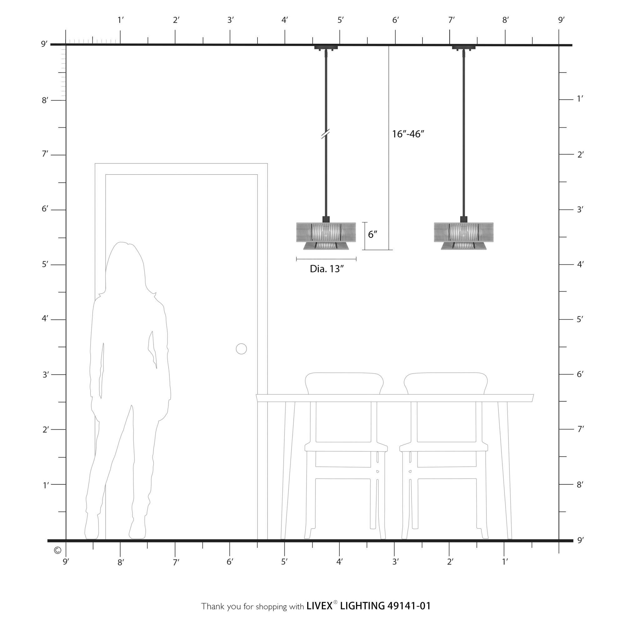 Florell 13 Inch Large Pendant by Livex Lighting