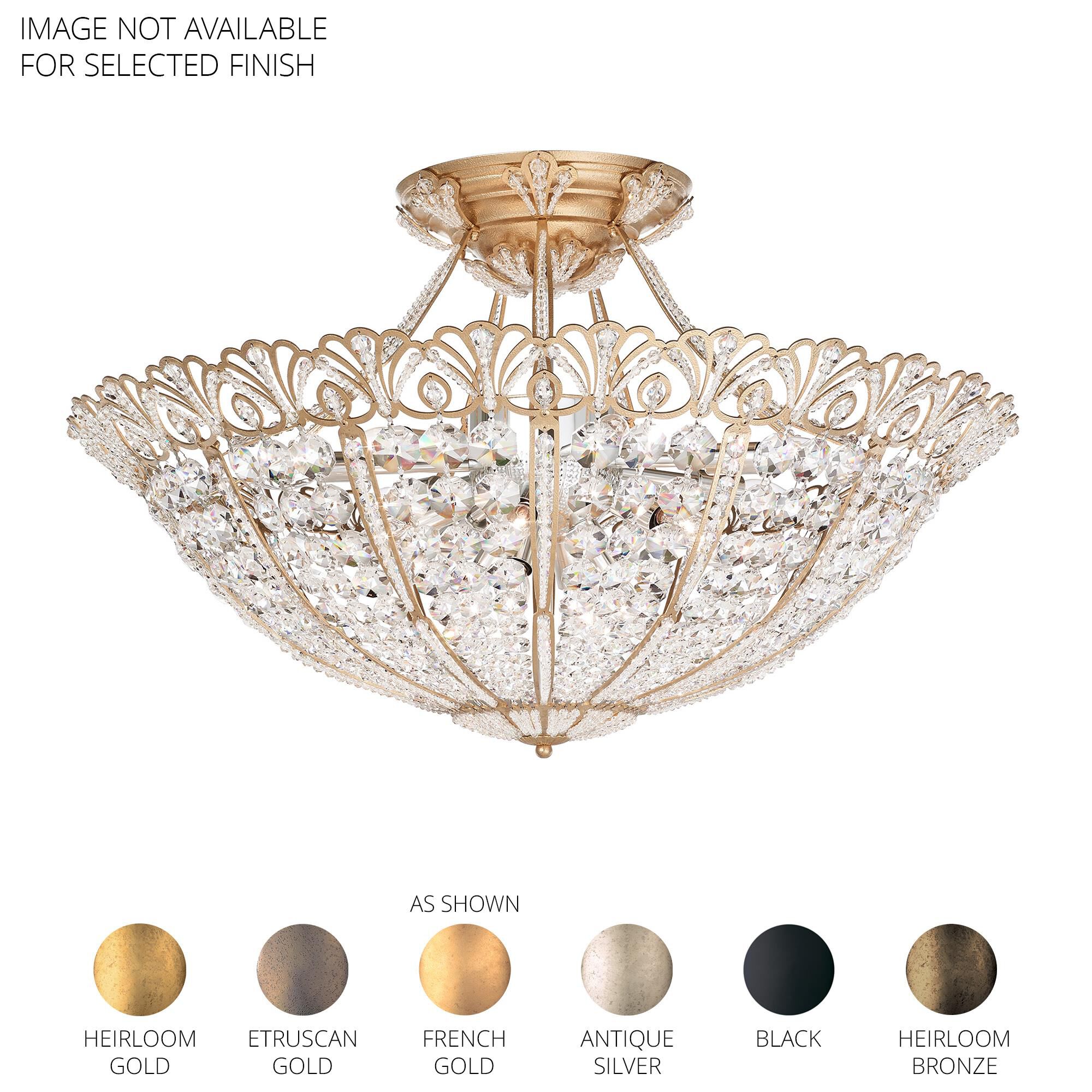 Shown in Heirloom Gold finish and Clear Radiance crystal