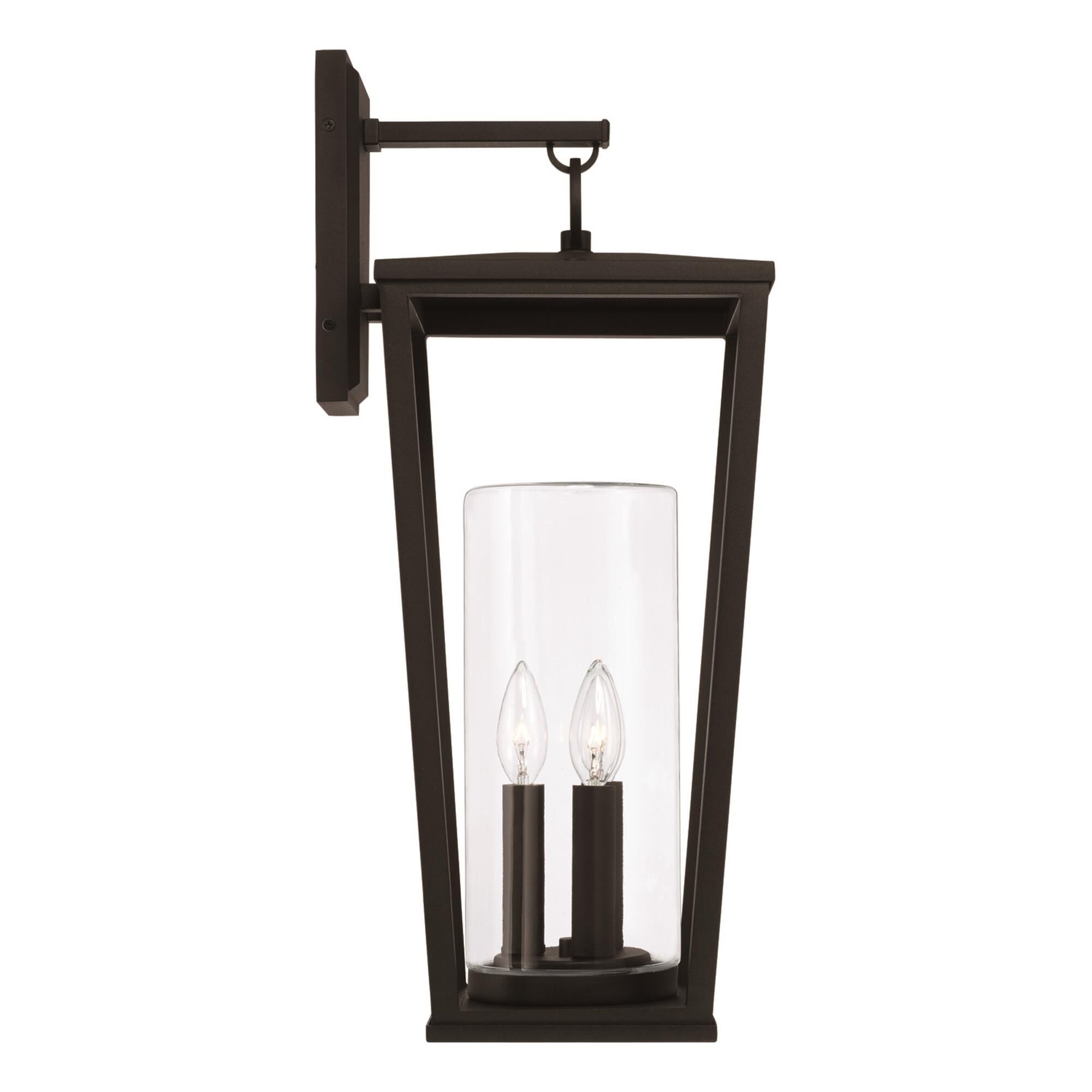 Shown in Black finish and Clear glass
