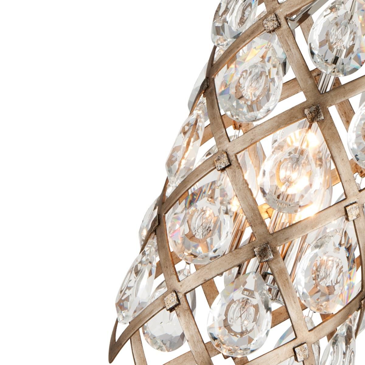 Shown in Vienna Bronze finish and Clear crystal and Clear glass and Crystal shade