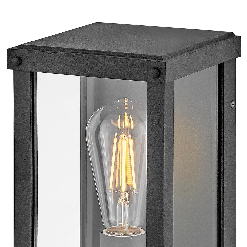 Shown in Aged Zinc finish and Clear glass