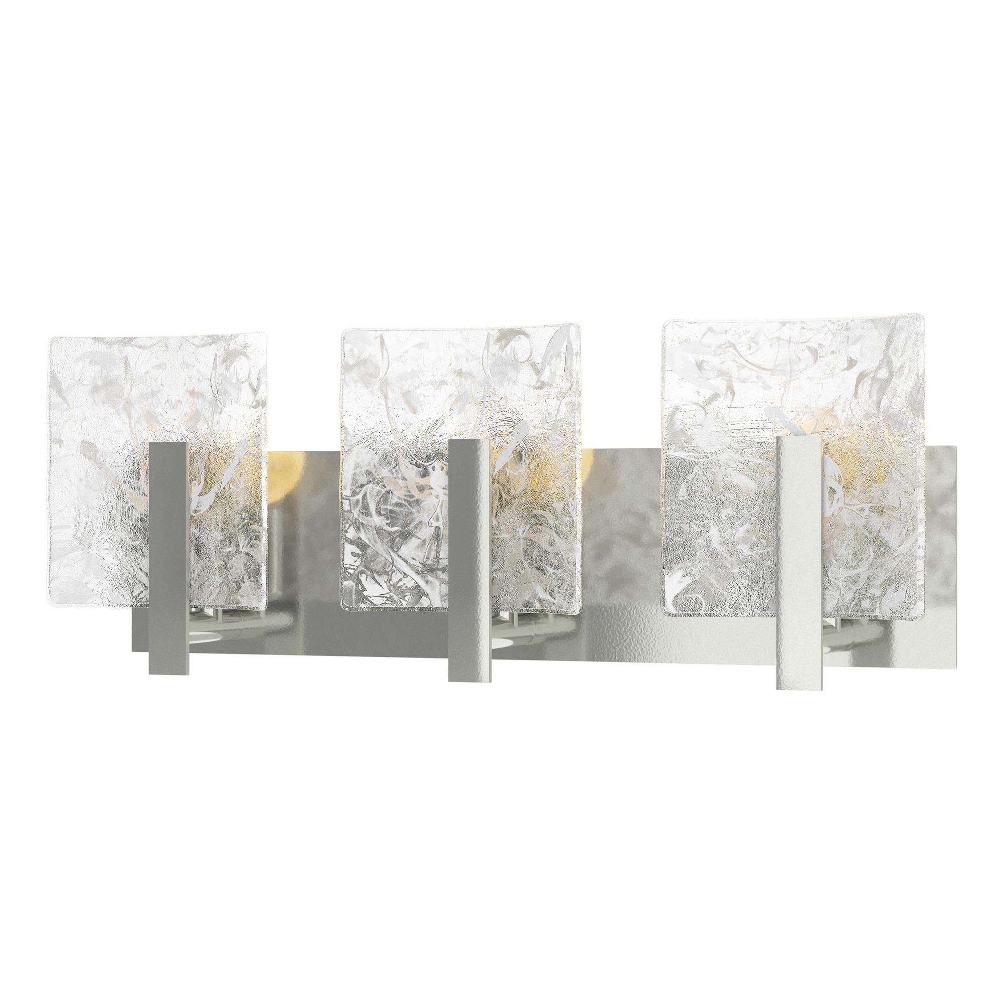 Shown in Sterling finish and White Swirl glass