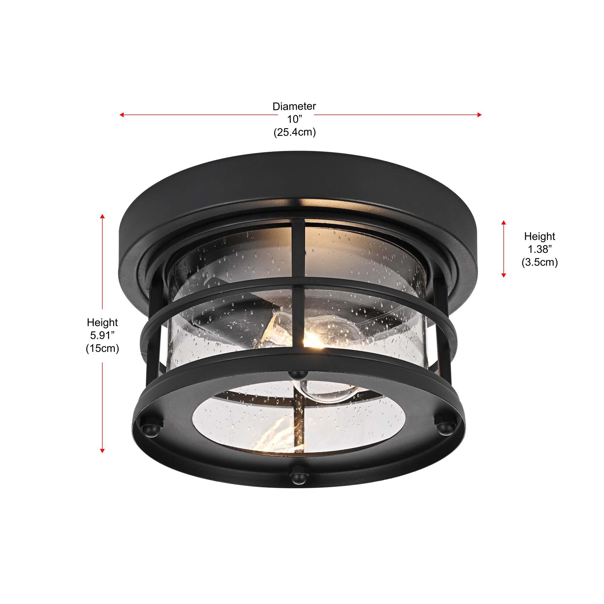 Carla 10 Inch Outdoor Flush Mount by Elegant Lighting - Clearance