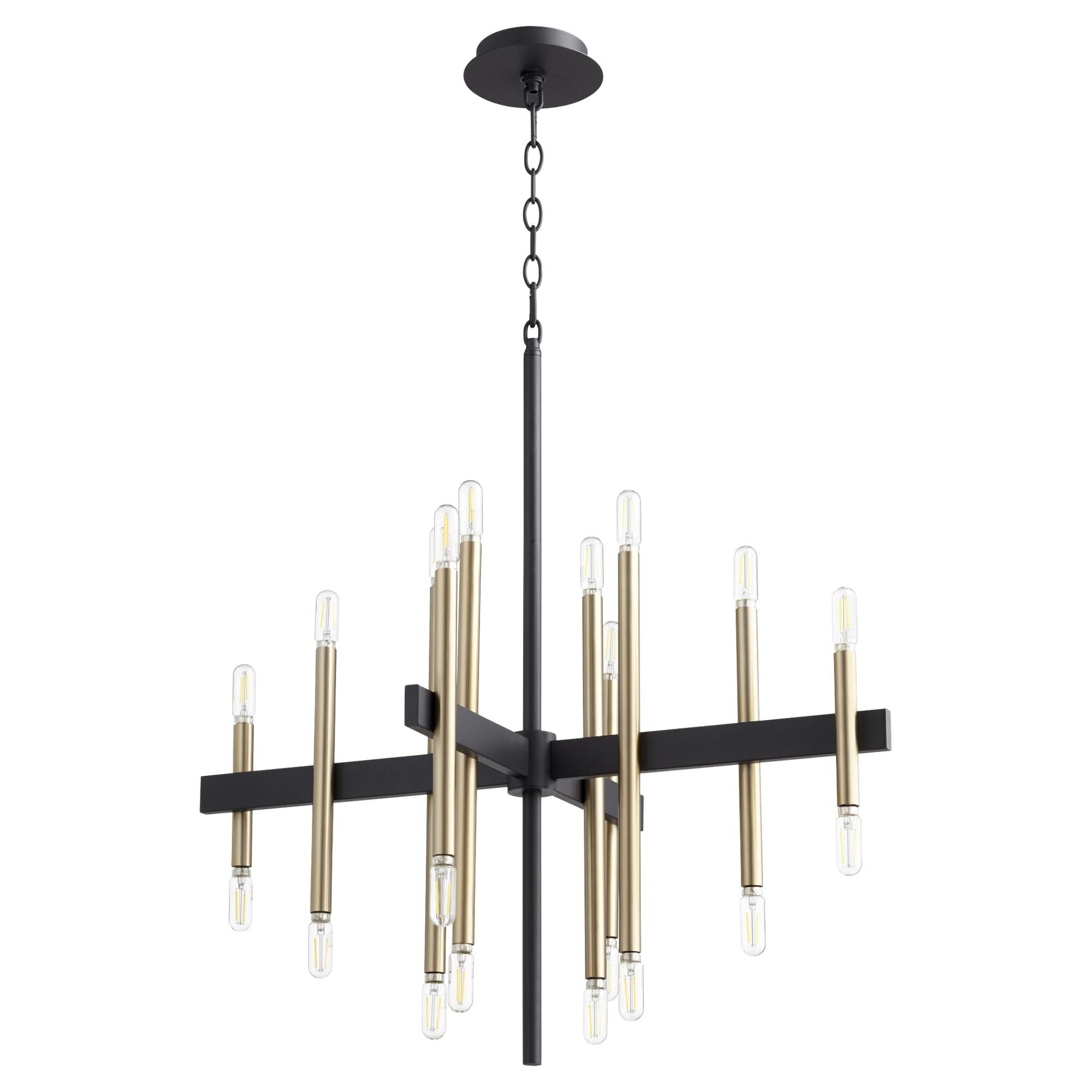 Shown in Noir with Aged Brass finish