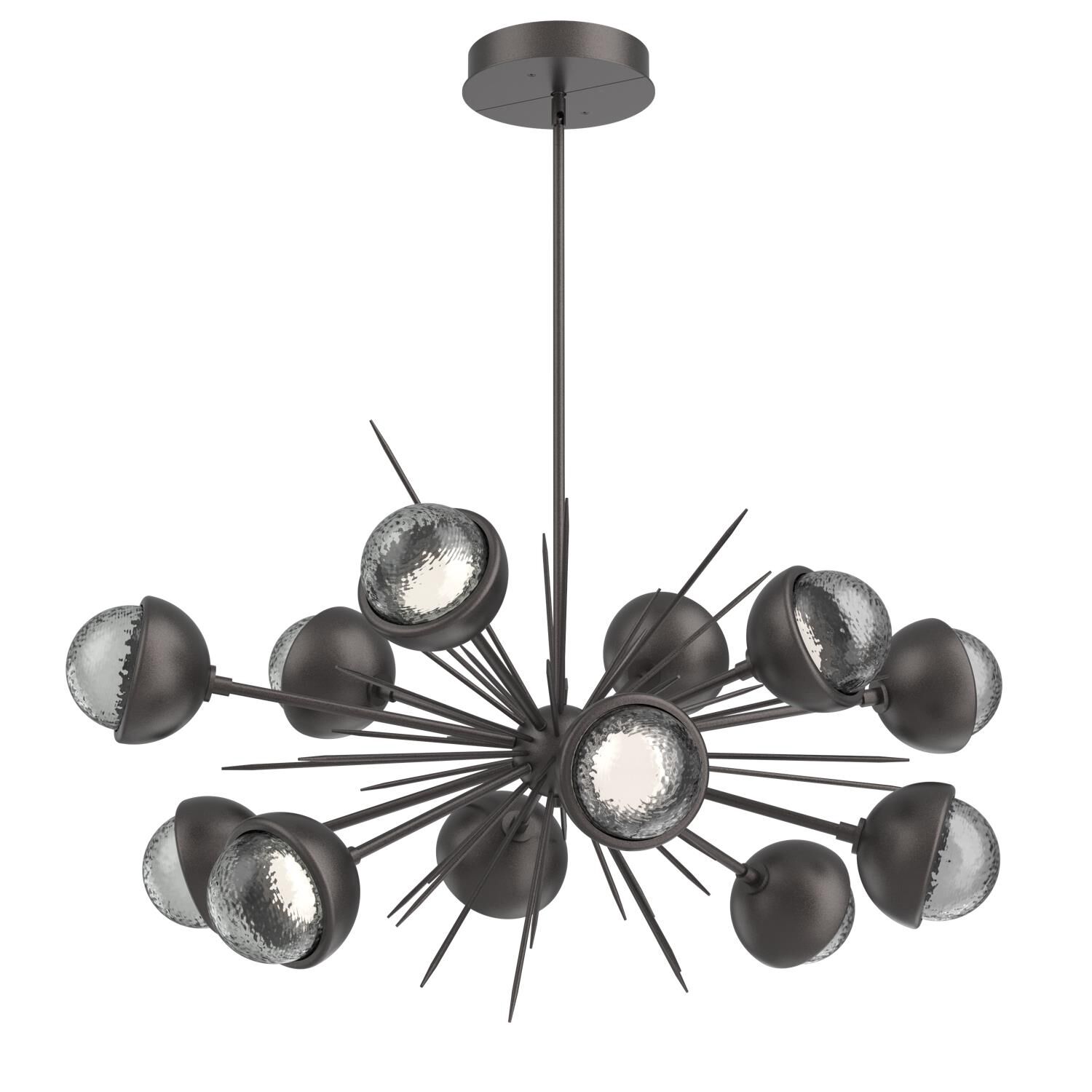 Shown in Graphite finish and Smoke glass and Metal Shade Matching Finish accent
