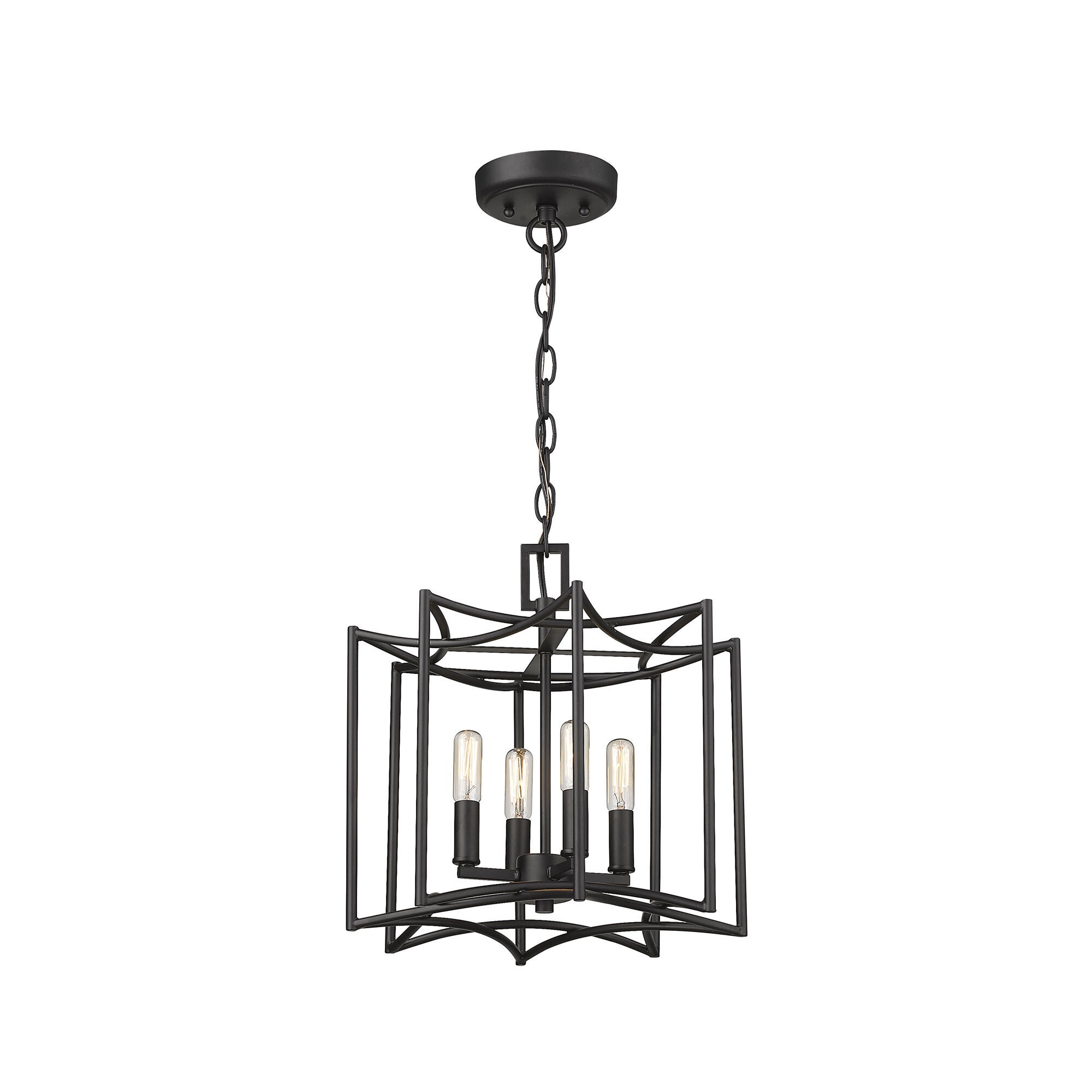 Shown in Matte Black finish and -- glass and -- shade