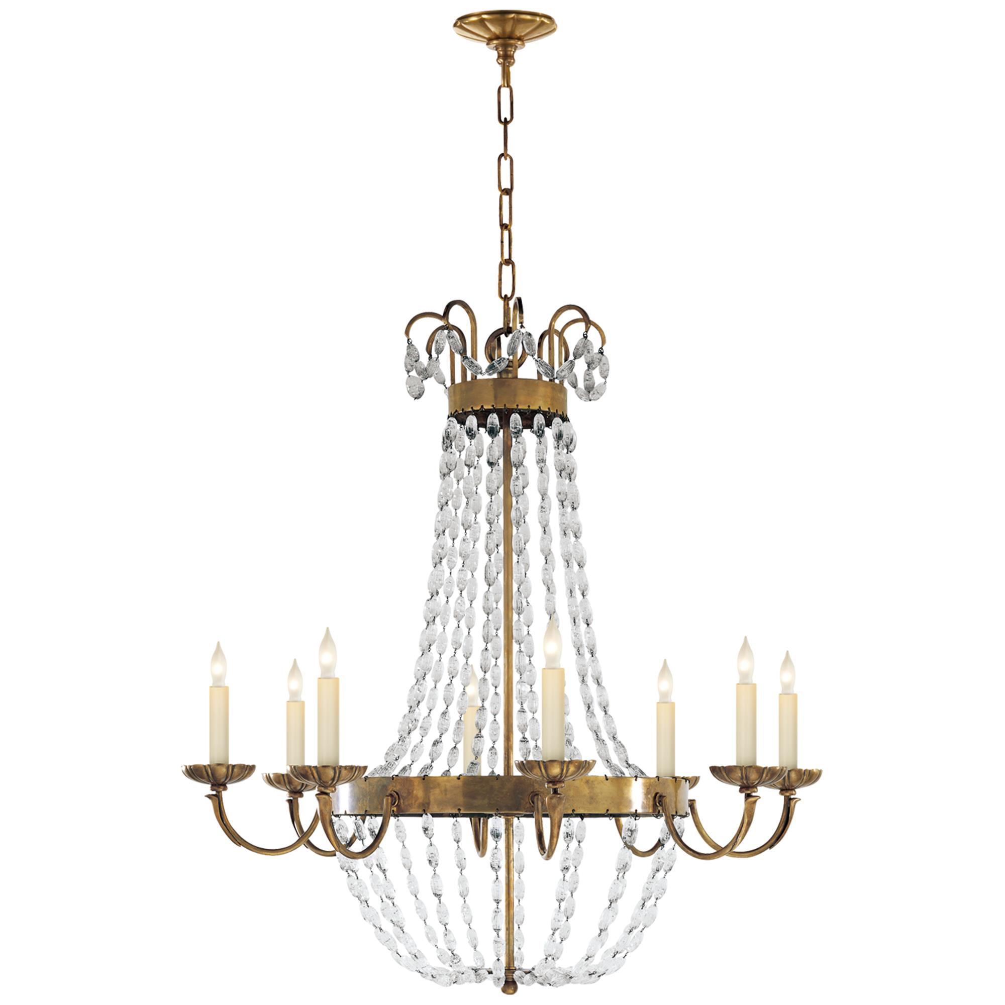 Shown in Antique-Burnished Brass finish and Seeded glass