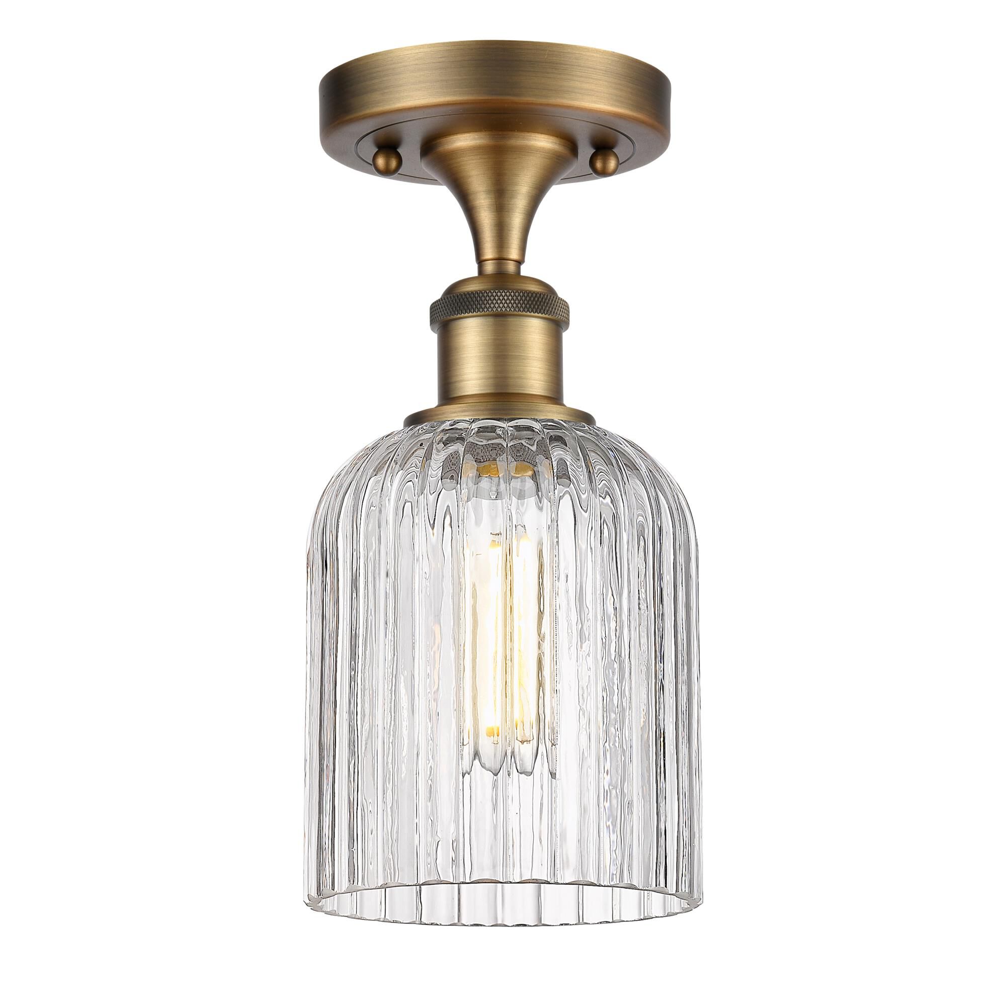 Shown in Brushed Brass finish and Clear glass