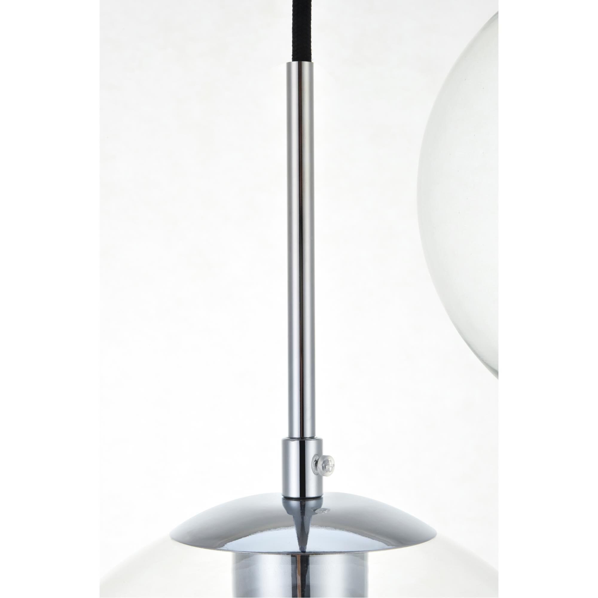 Shown in Chrome finish and Clear glass