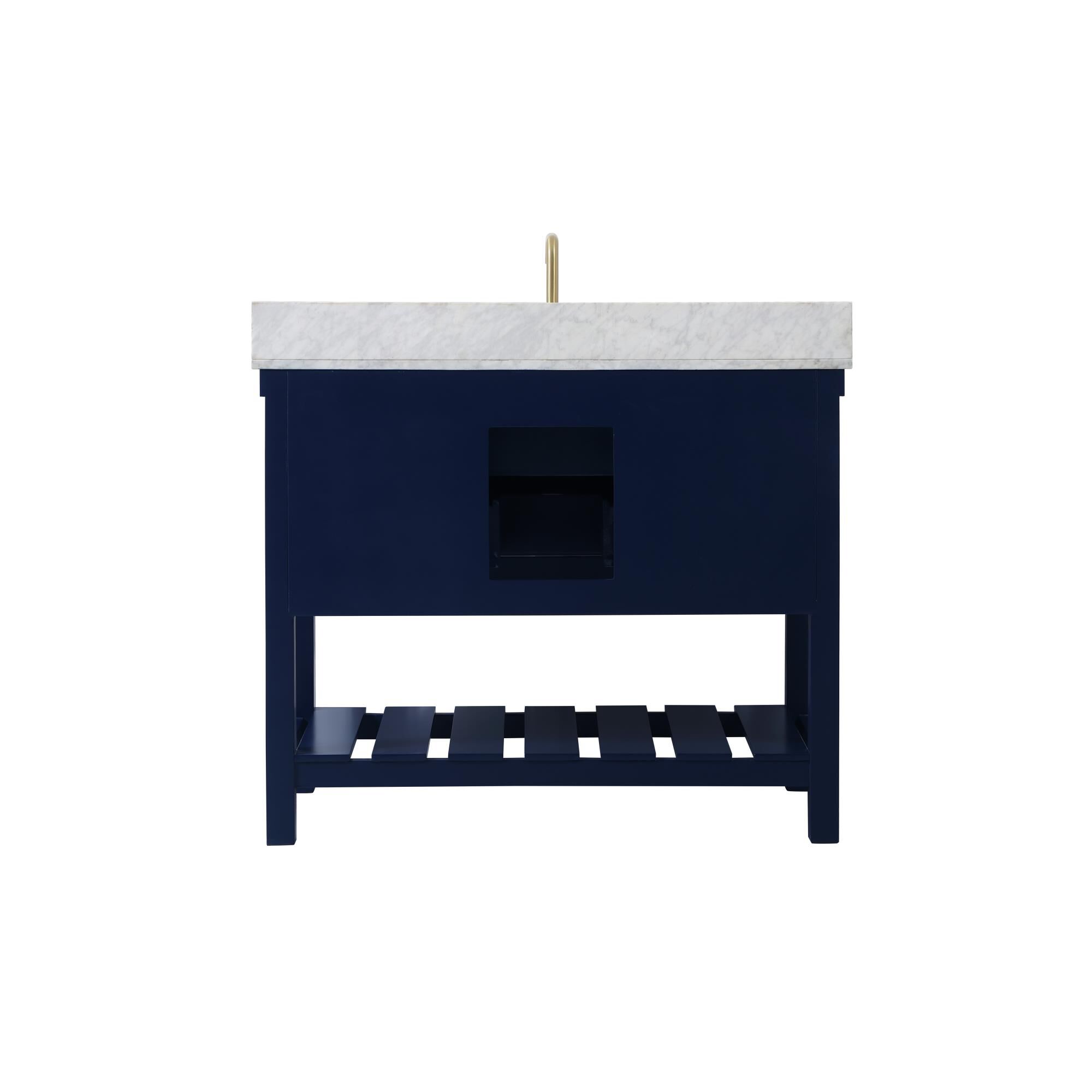 Shown in Blue finish and With Backsplash accent