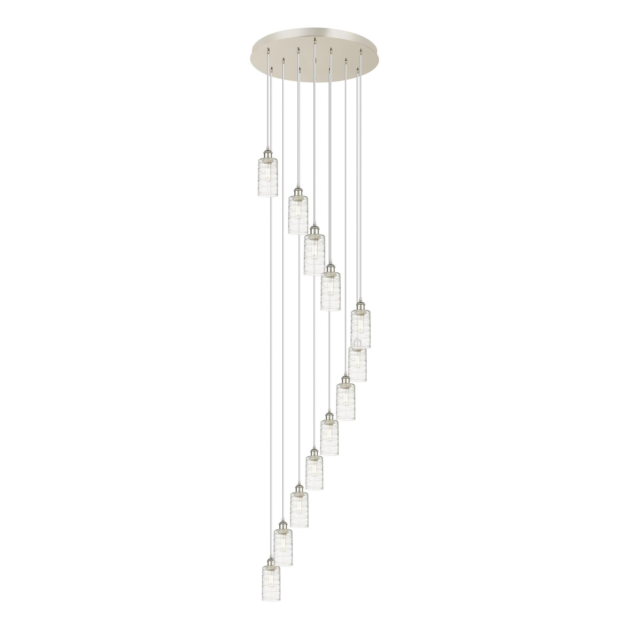 Shown in Polished Nickel finish and Deco Swirl shade
