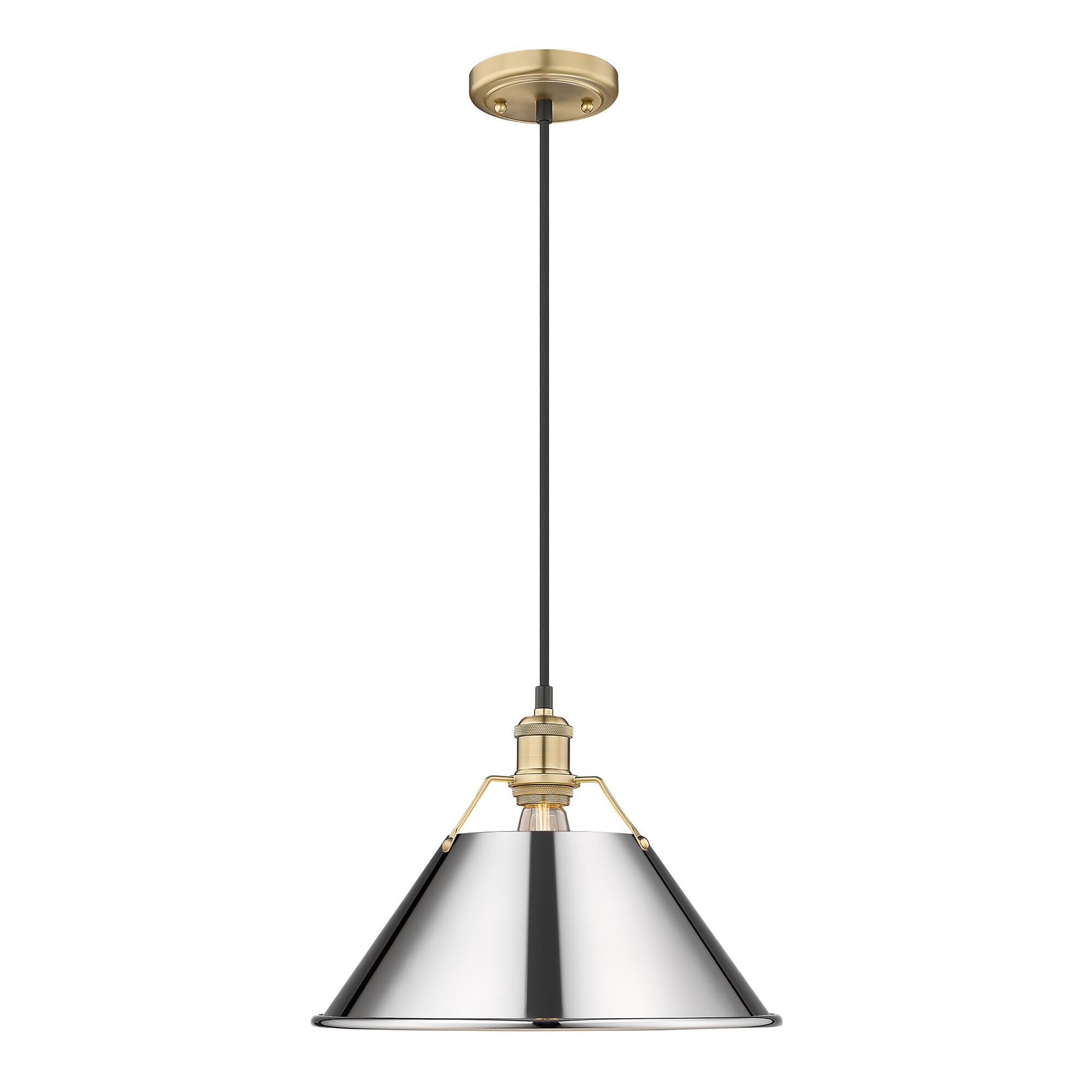 Shown in Brushed Champagne Bronze finish and Without Glass glass and Chrome shade