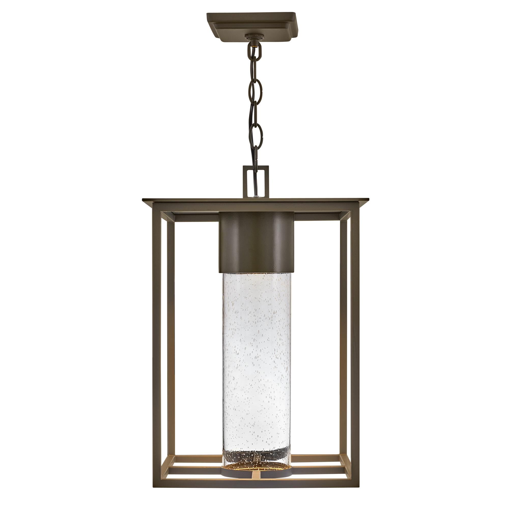 Shown in Oil Rubbed Bronze finish and Clear Seedy glass