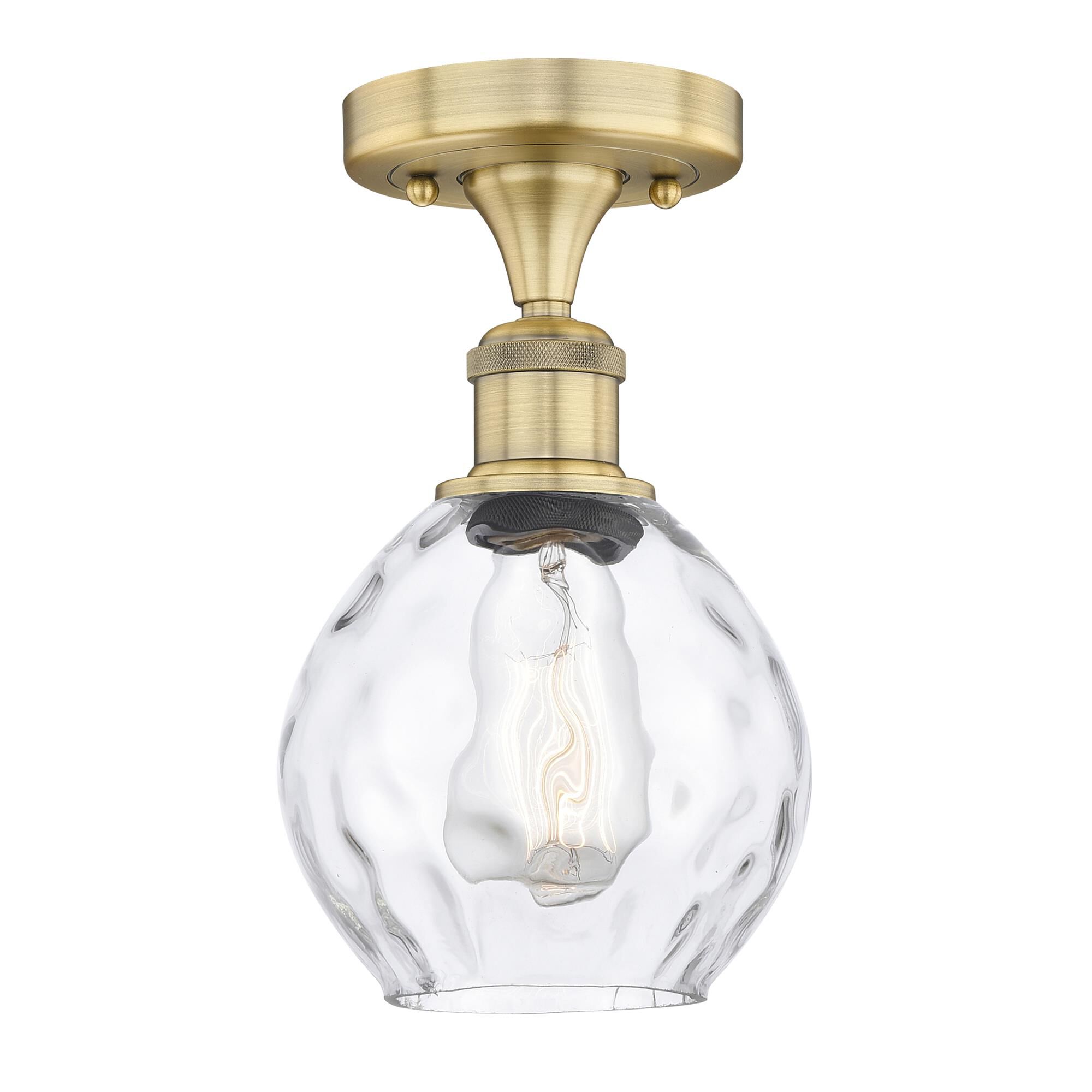 Shown in Brushed Brass finish and Clear glass
