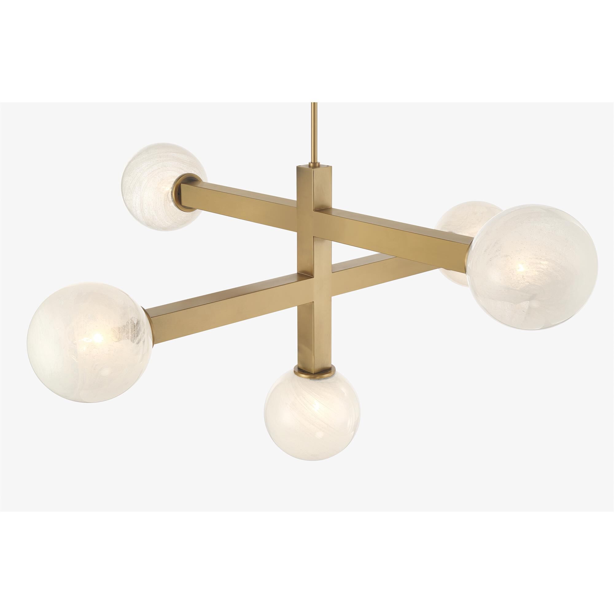 Shown in Legacy Brass finish and White Bubble glass