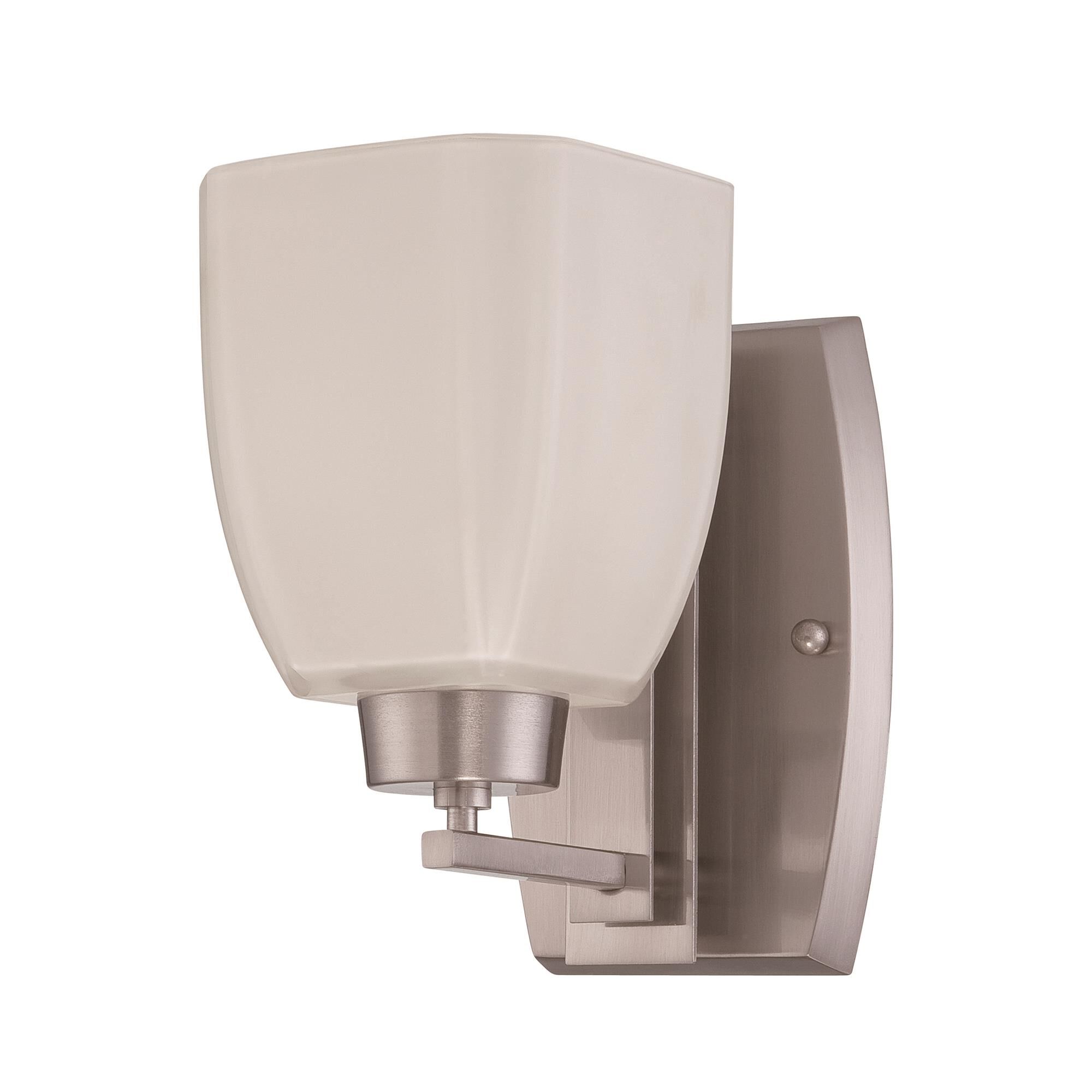 Shown in Brushed Satin Nickel finish and Yes glass and Yes shade