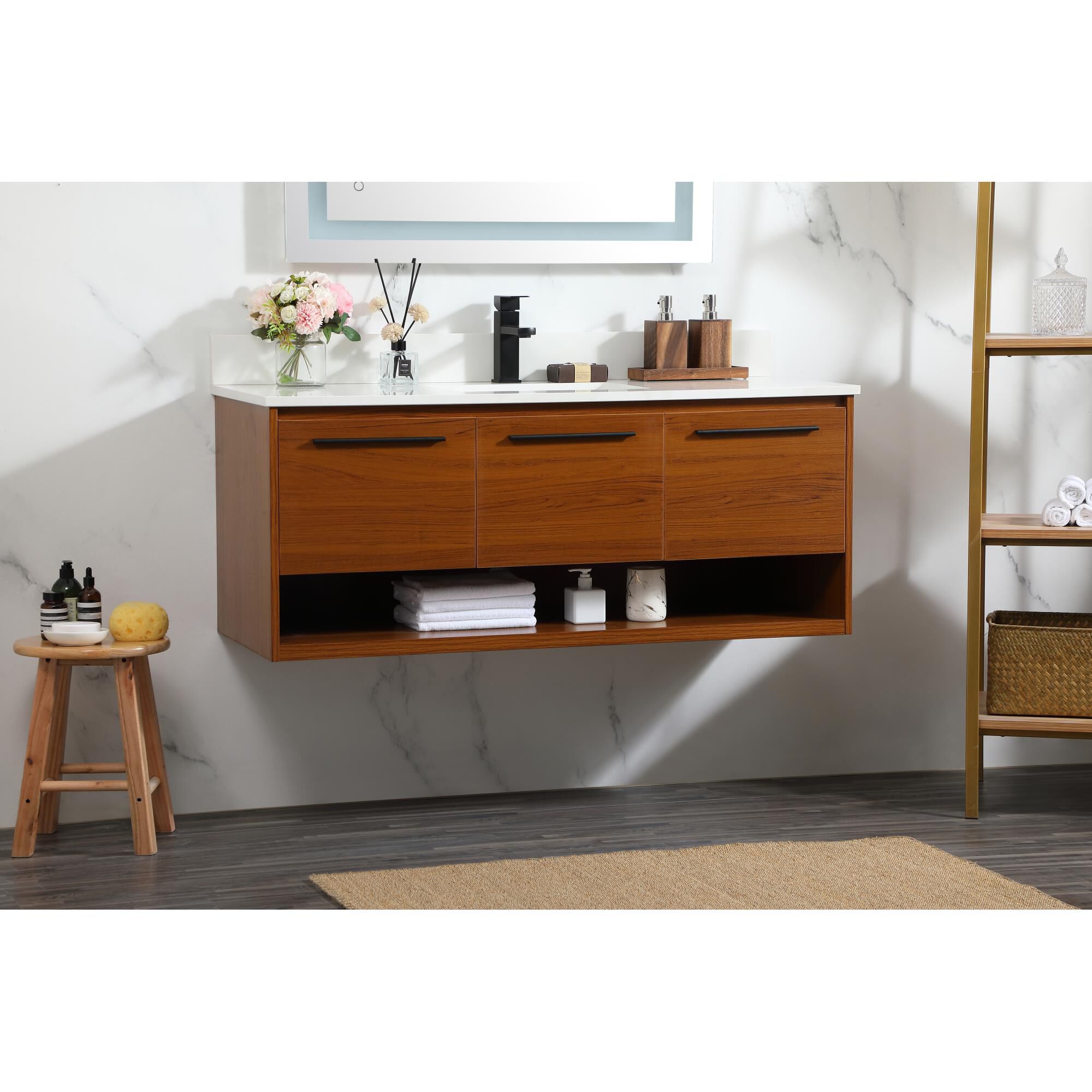 Shown in Teak finish