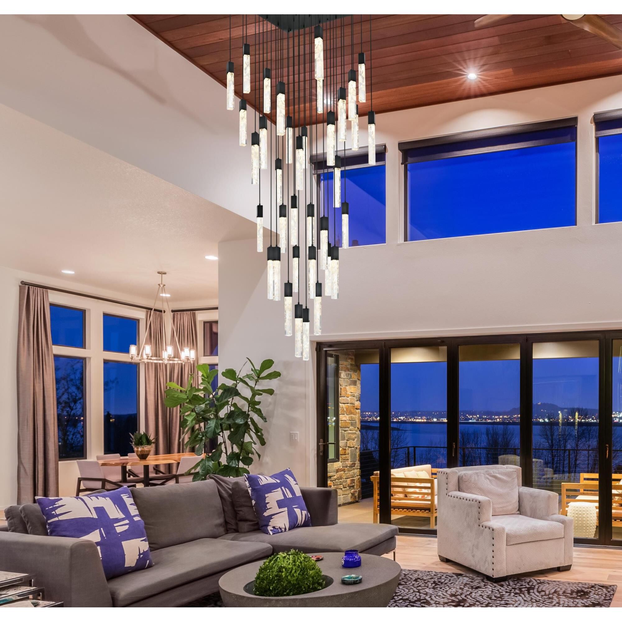 Aurora 42 Inch Multi Light Pendant by Elegant Lighting