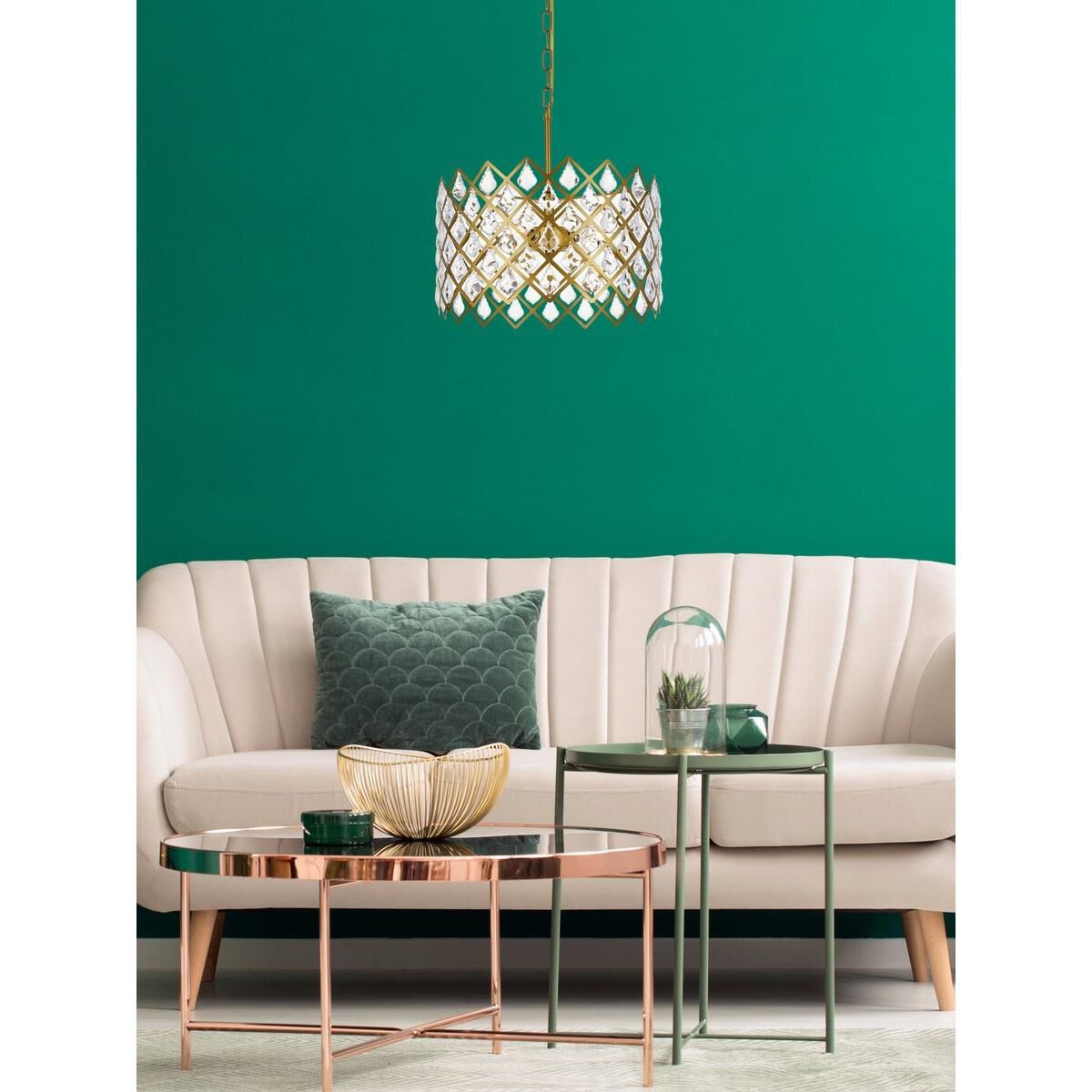 Shown in Brass finish and Royal Cut Clear crystal