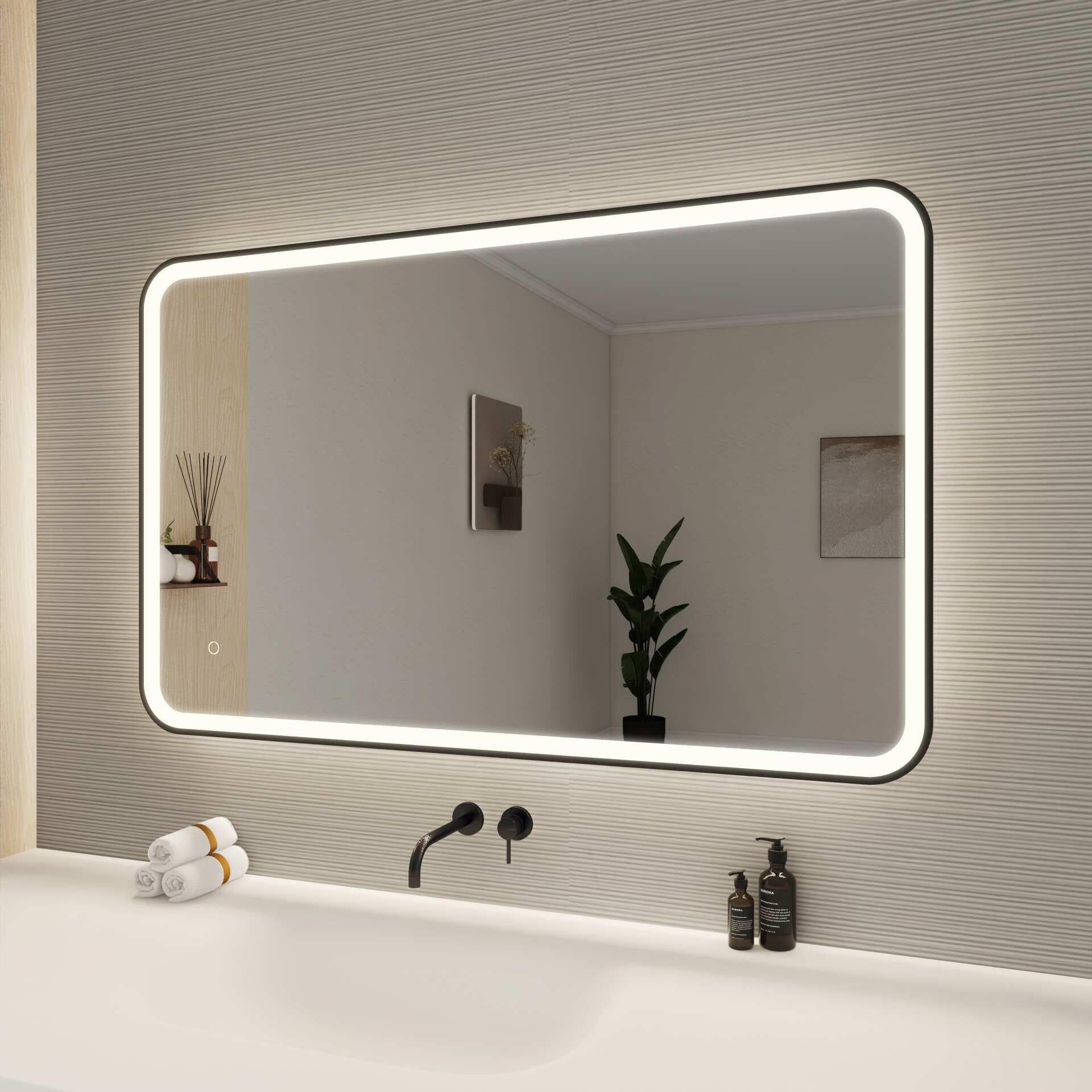Harmoni 48 Inch Rectangular LED Lighted Mirror by Elegant Decor