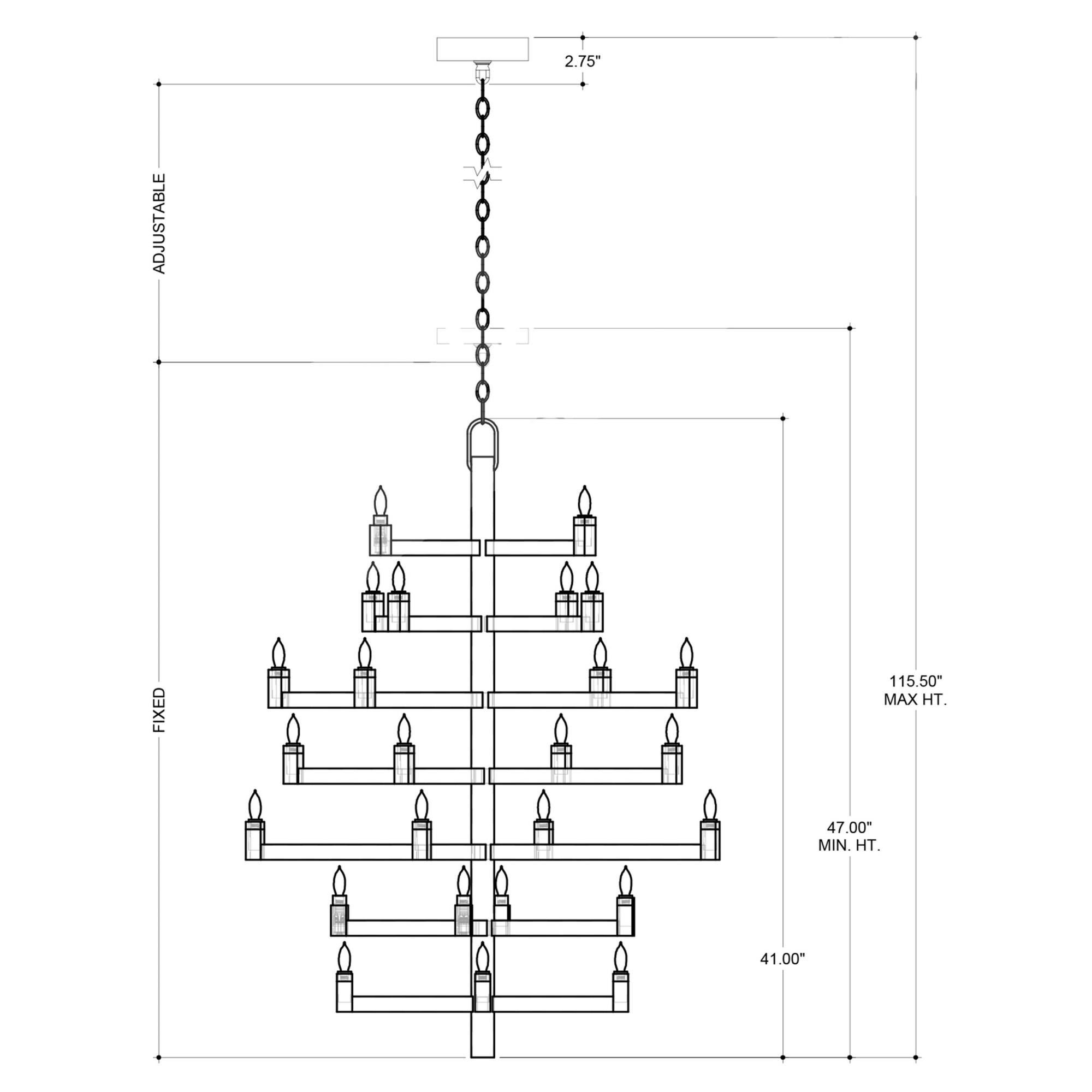 Andre 32 Inch 28 Light Chandelier by Currey and Company