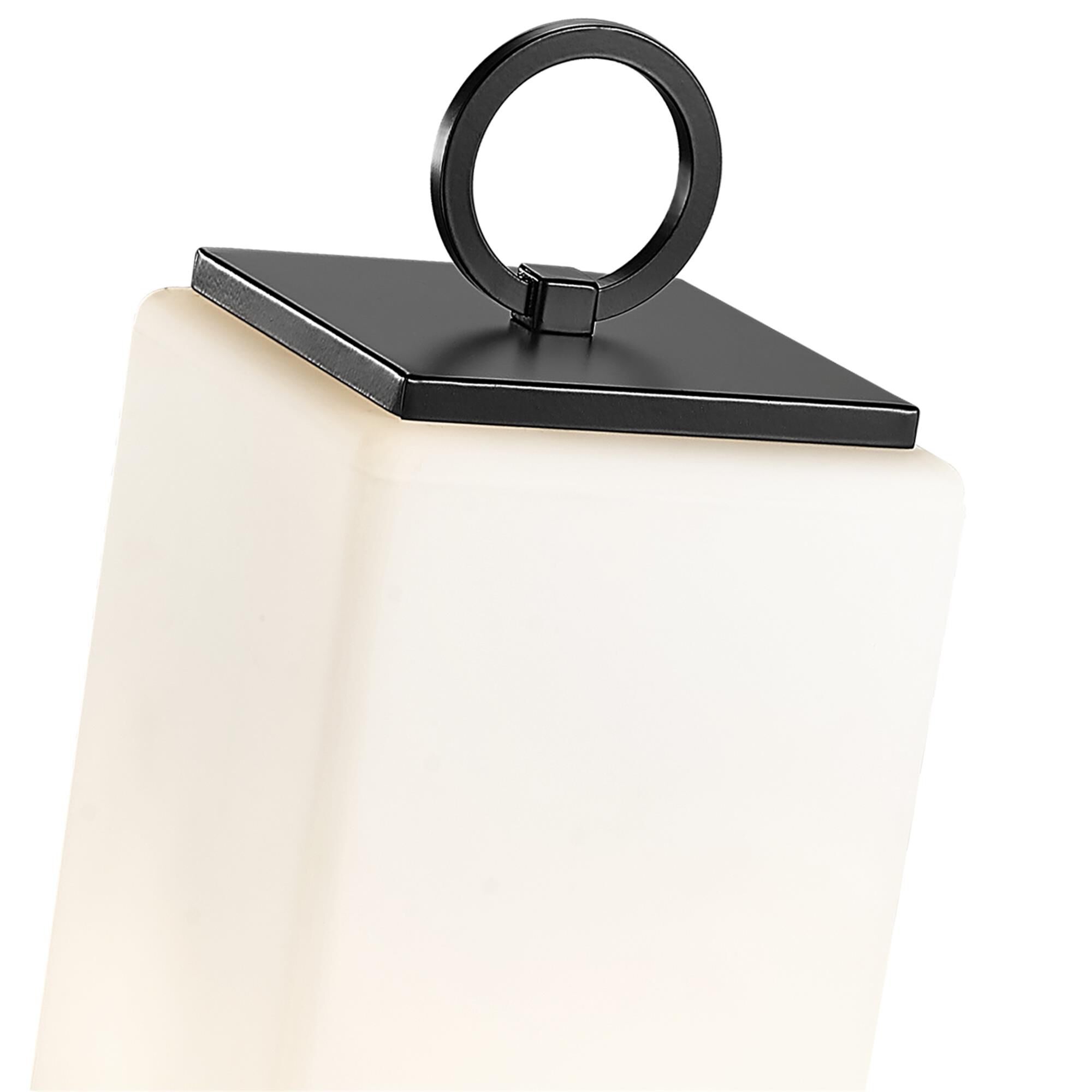 Shown in Black finish and Glass shade
