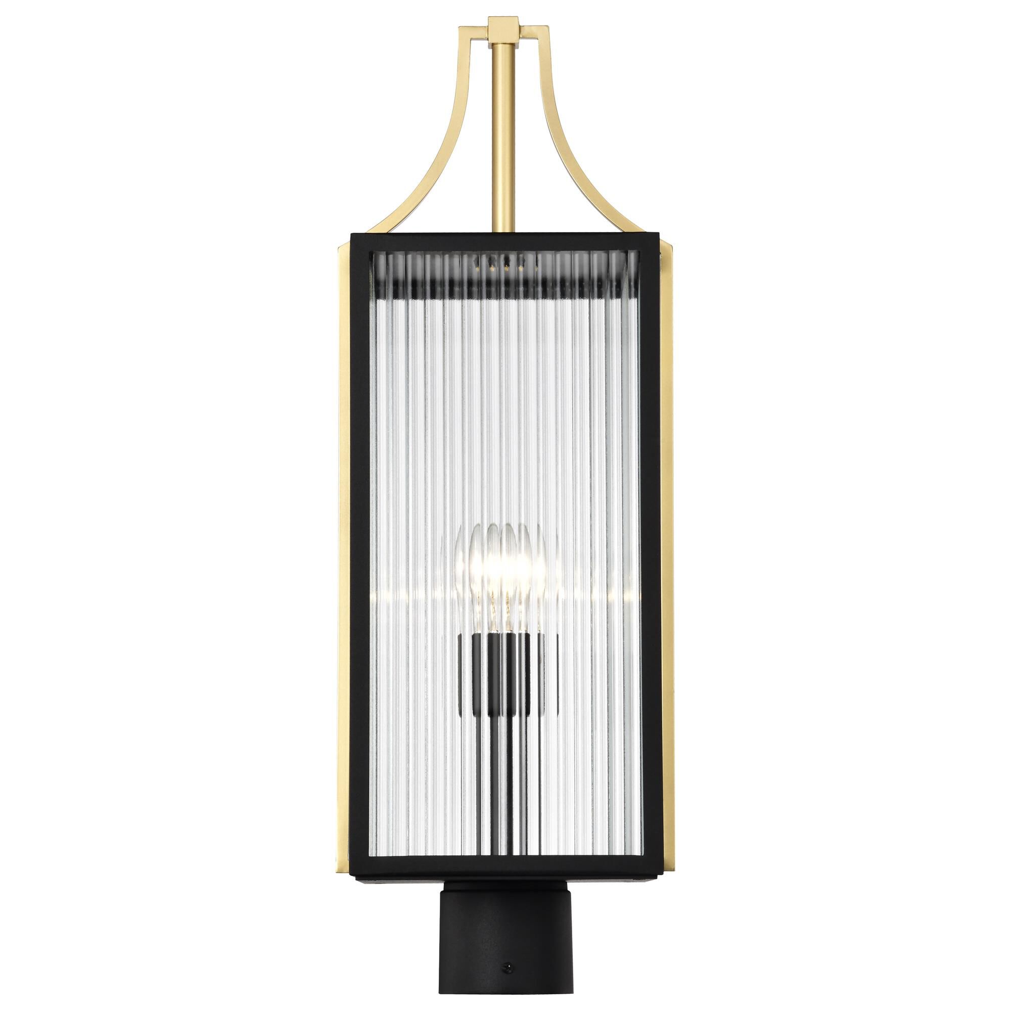 Shown in Black and Gold finish and Clear glass