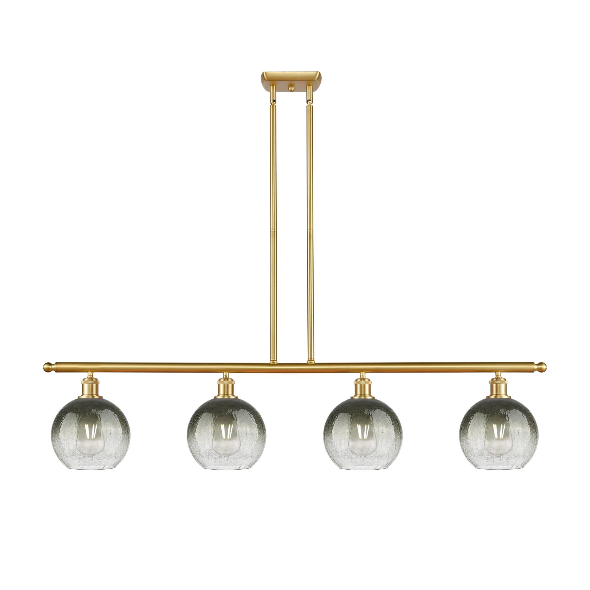 Shown in Satin Gold finish and Slate glass