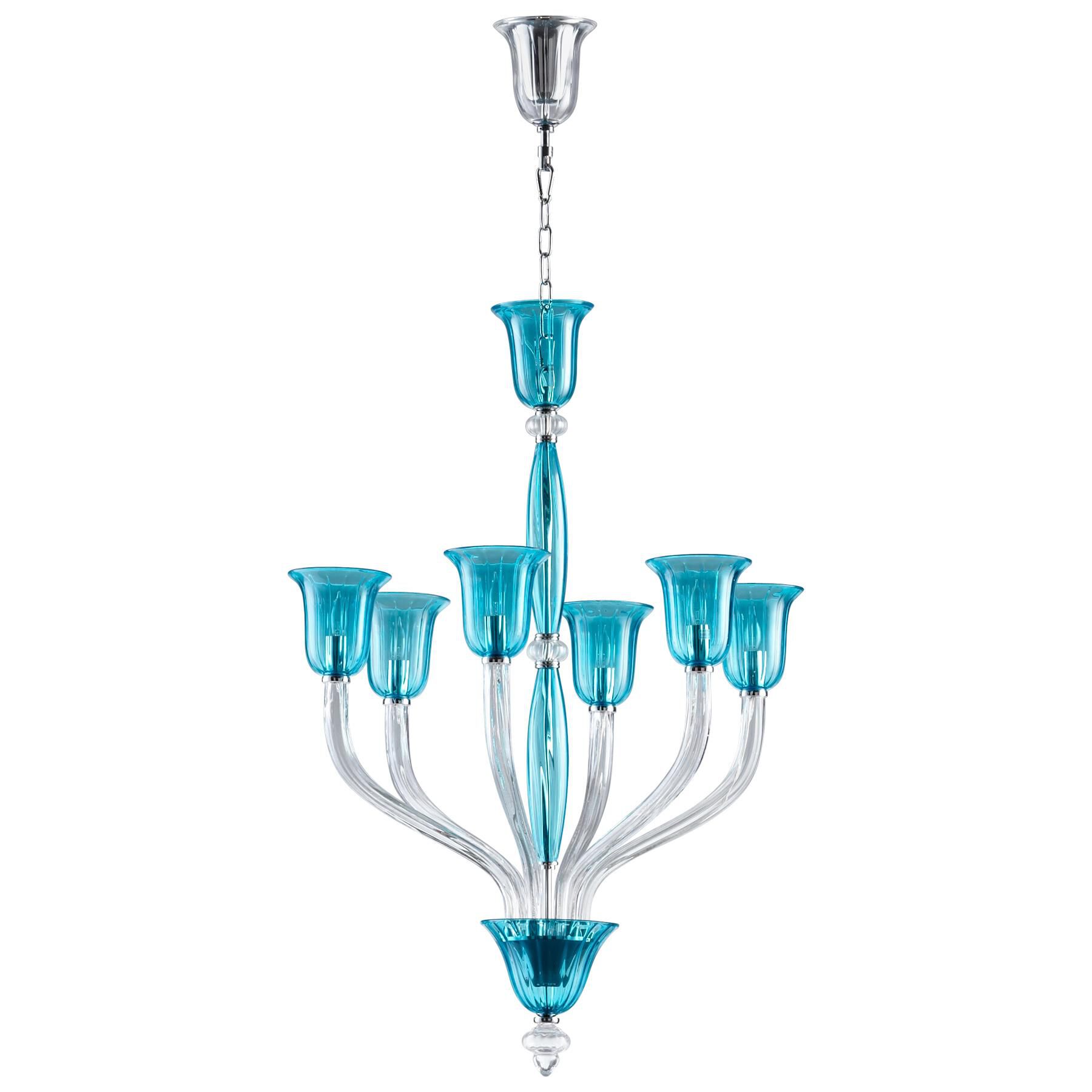 Vetrai 31 Inch 6 Light Chandelier by Cyan Designs