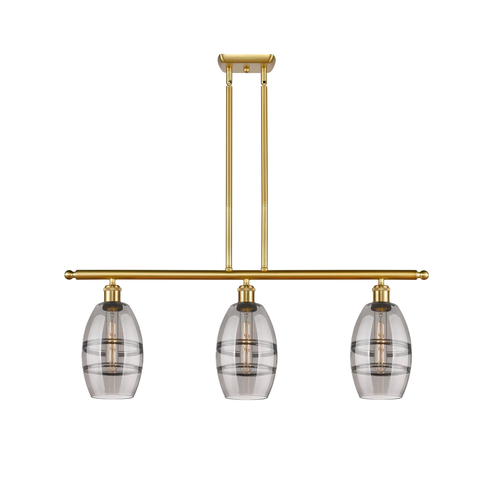 Shown in Satin Gold finish and Light Smoke glass