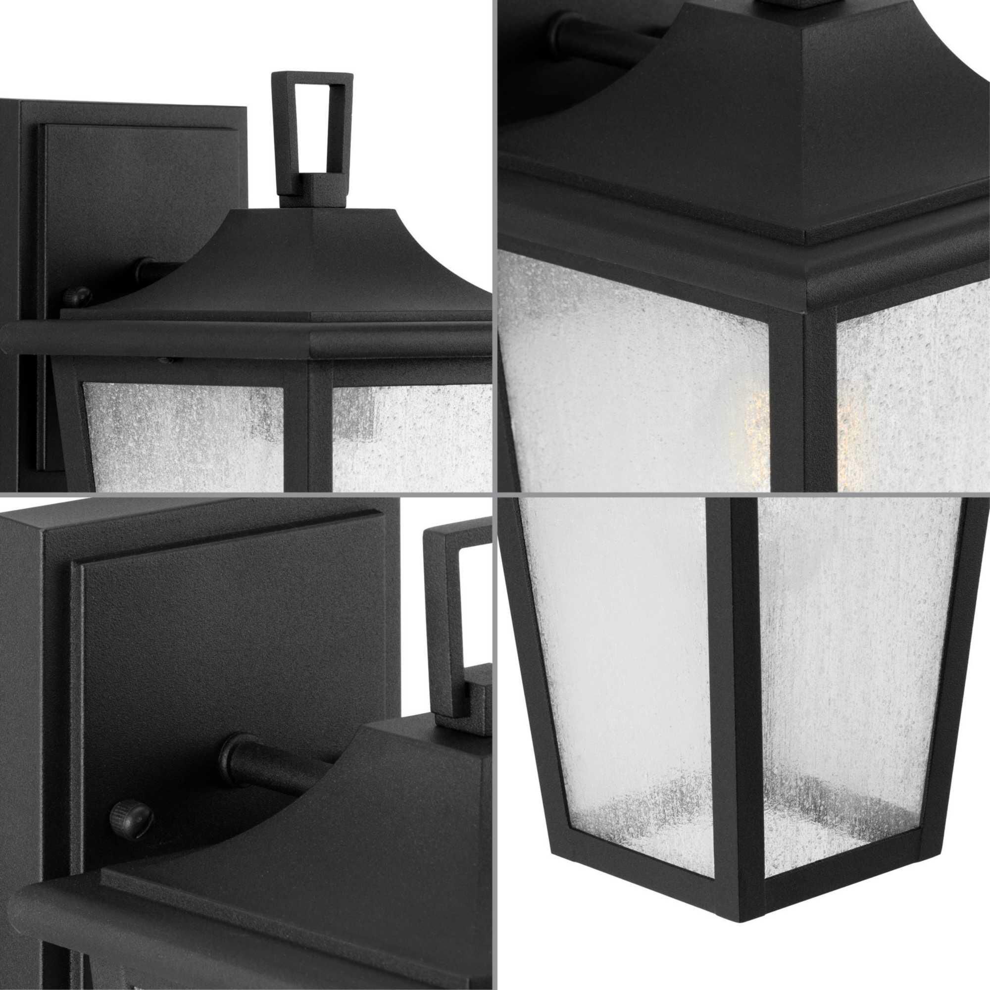 Shown in Textured Black finish and Clear Seeded glass