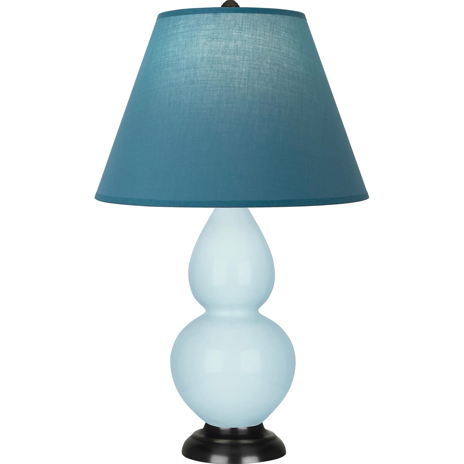 Shown in Baby Blue finish and Bright Blue and Gray shade and Deep Patina Bronze accent