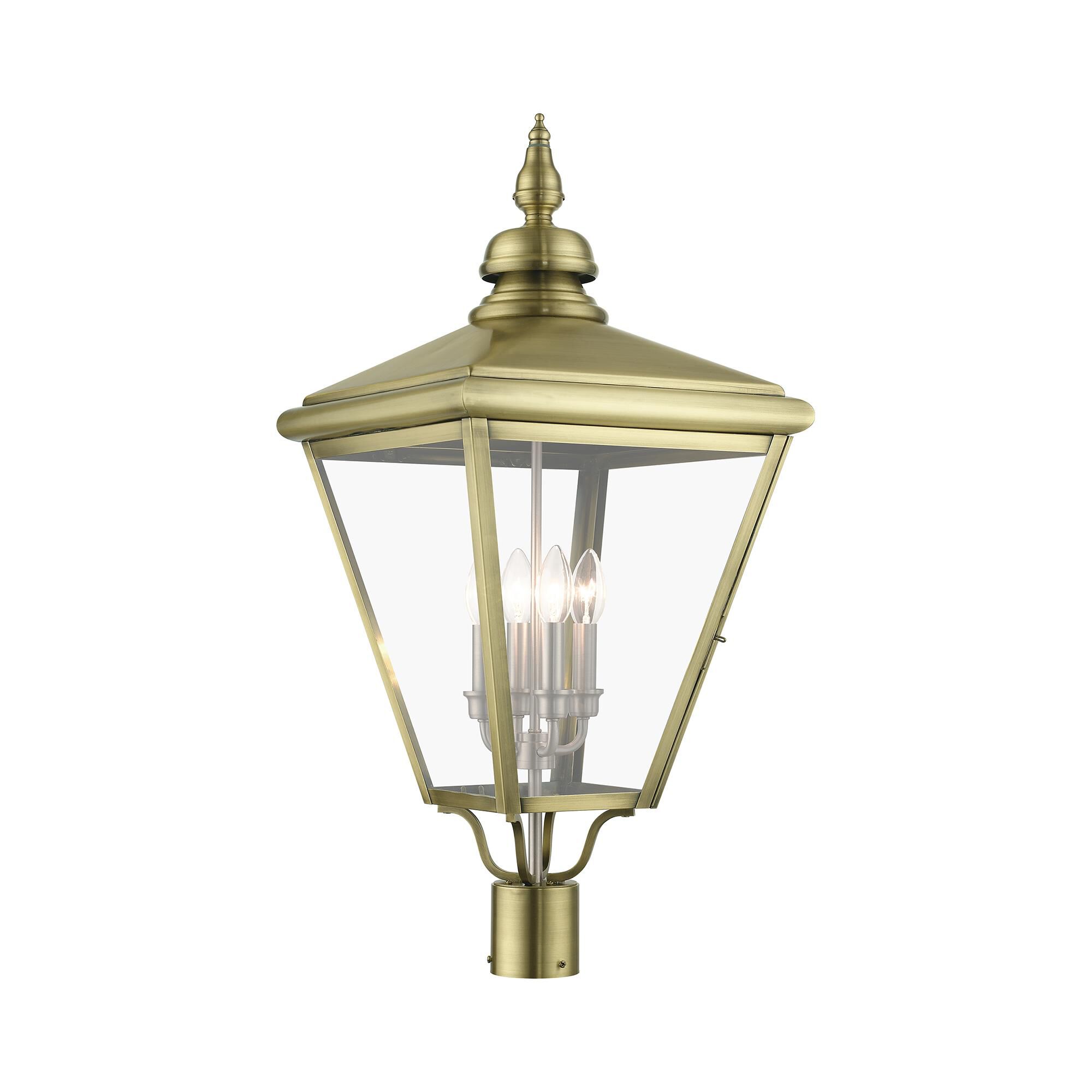 Shown in Antique Brass With Brushed Nickel Cluster finish and Clear glass
