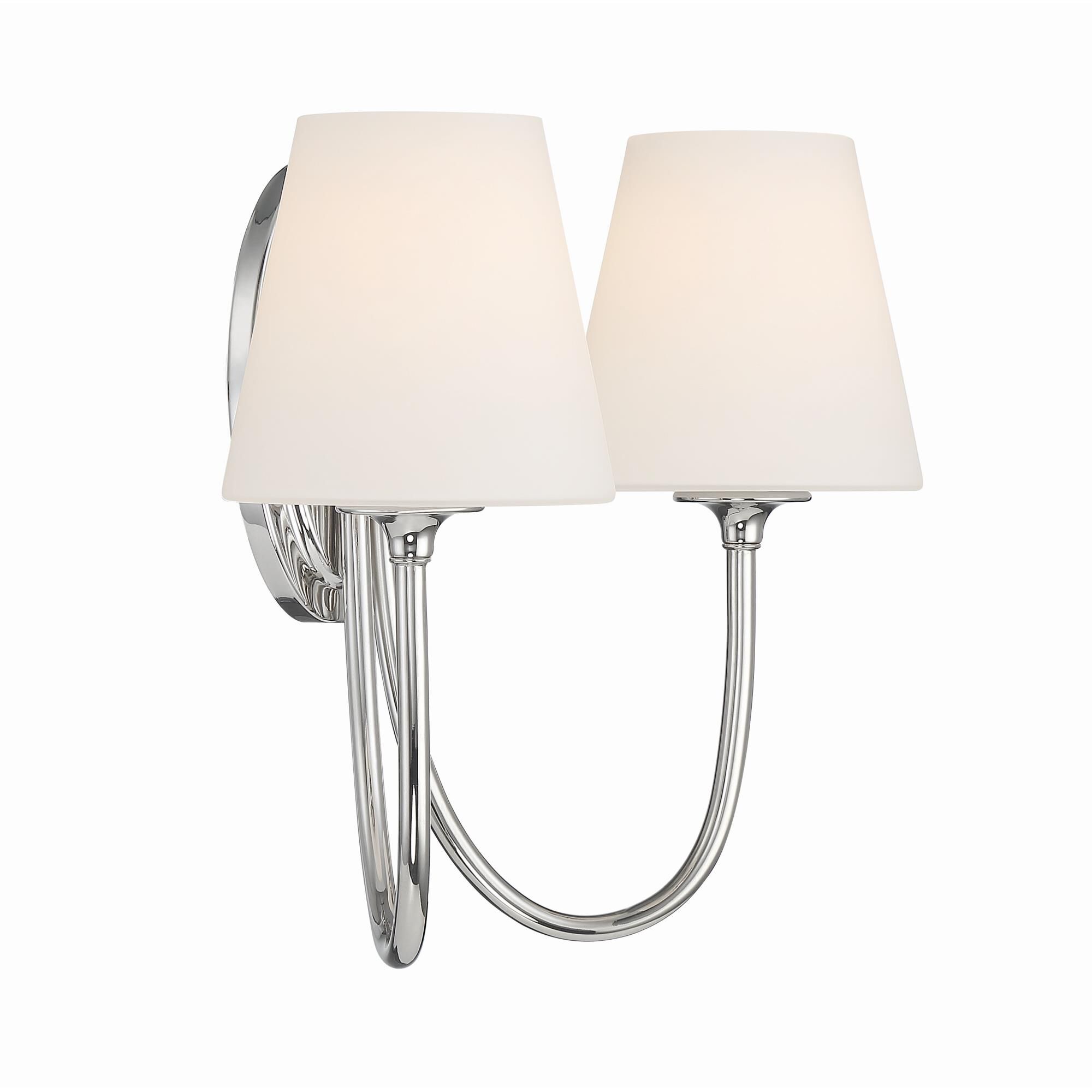 Shown in Polished Nickel finish and Glass shade