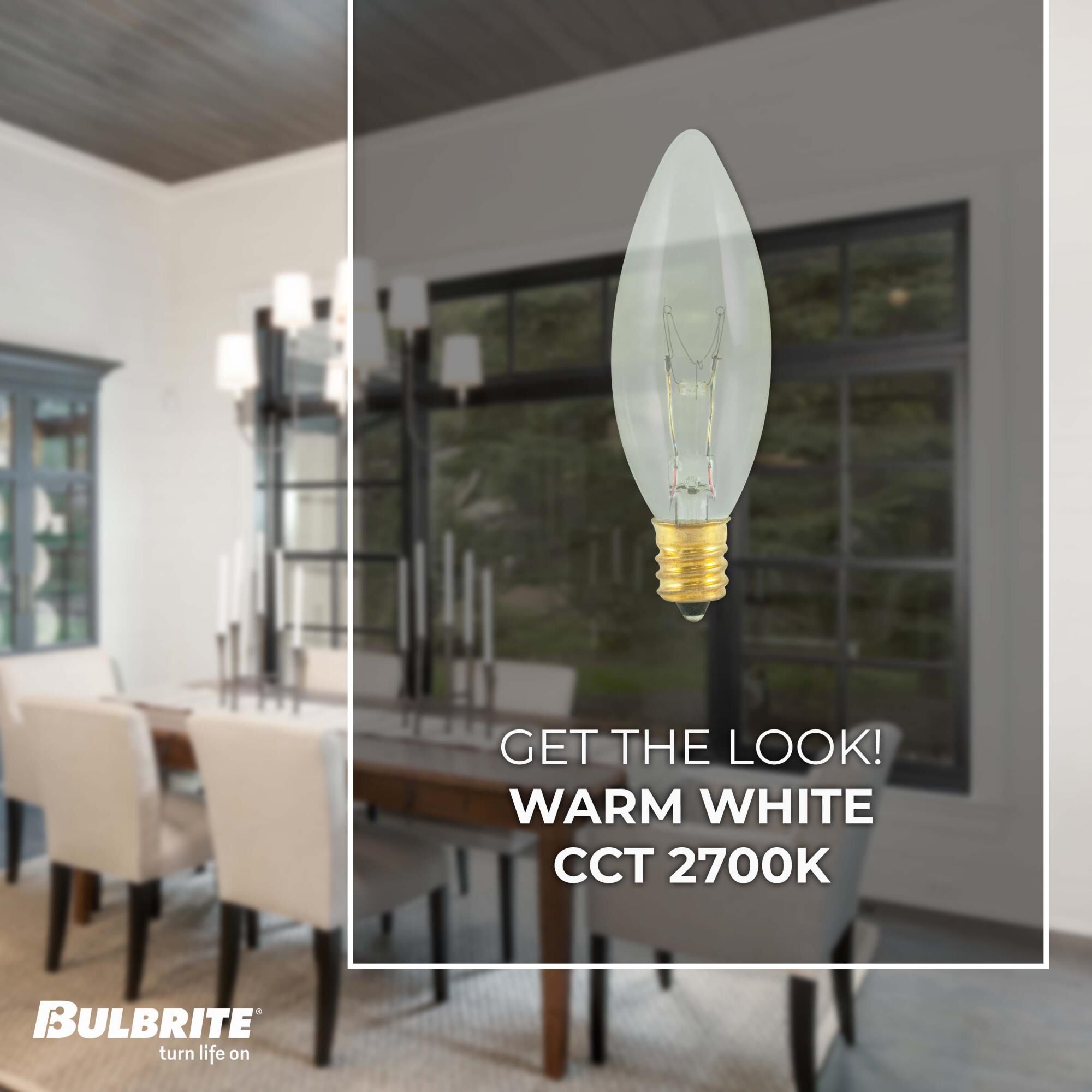 15 Watt 2700K B8 Incandescent Light Bulb,