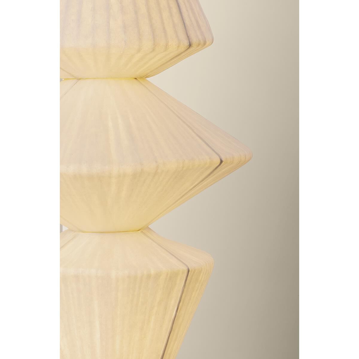 Shown in Aged Brass finish and Handmade Paper shade