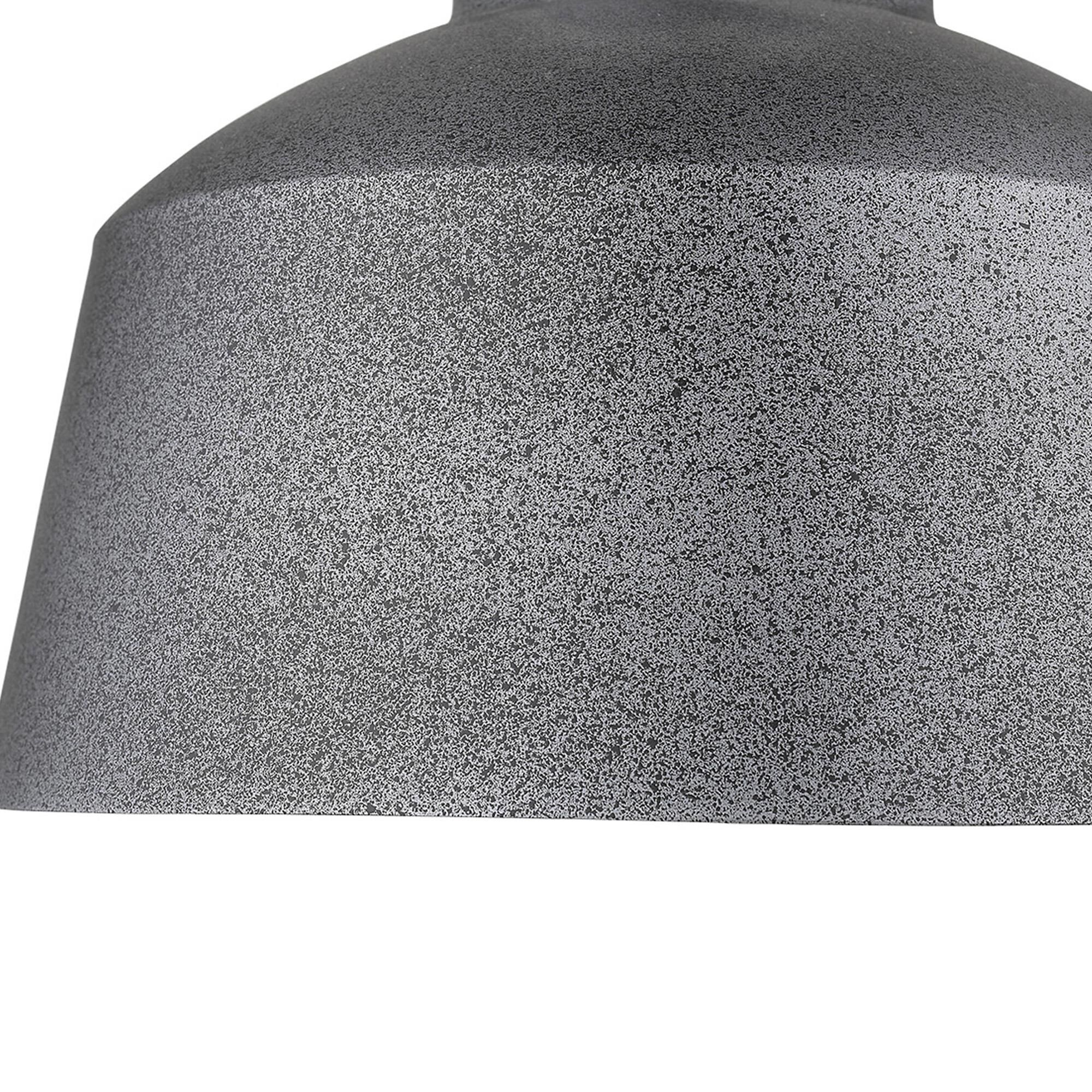 Shown in Gray finish and Gray glass and Gray, Metal Bowl Shaped shade