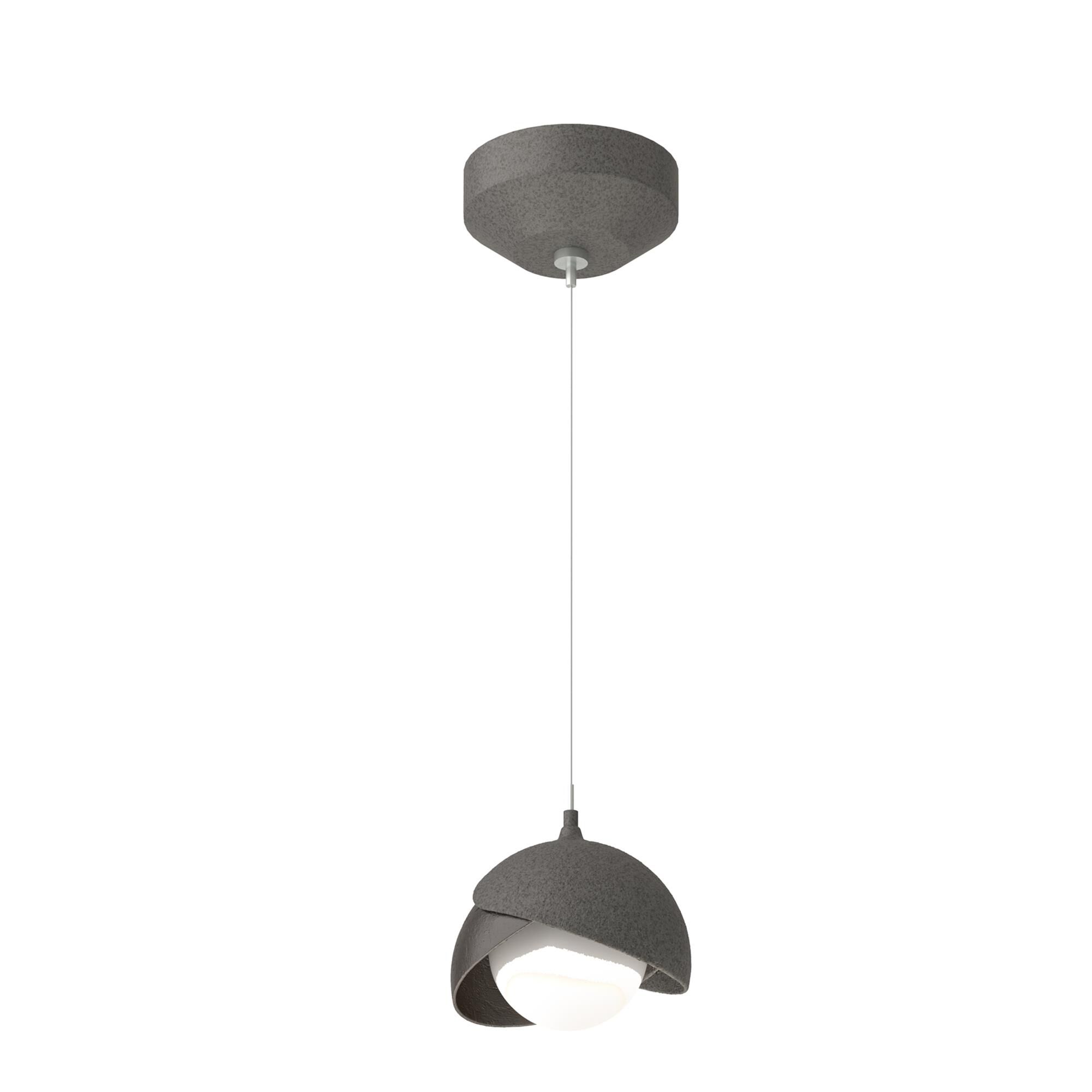 Shown in Natural Iron finish and Opal glass and Oil Rubbed Bronze  accent