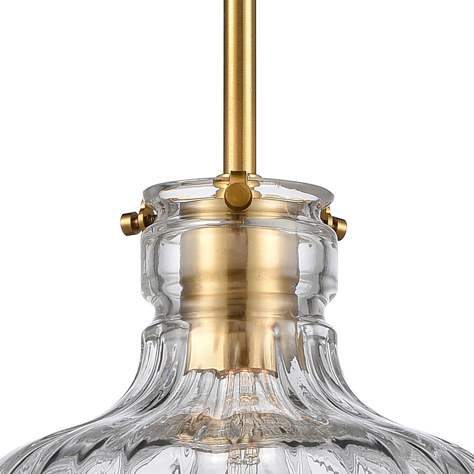 Shown in Gold finish and Clear glass