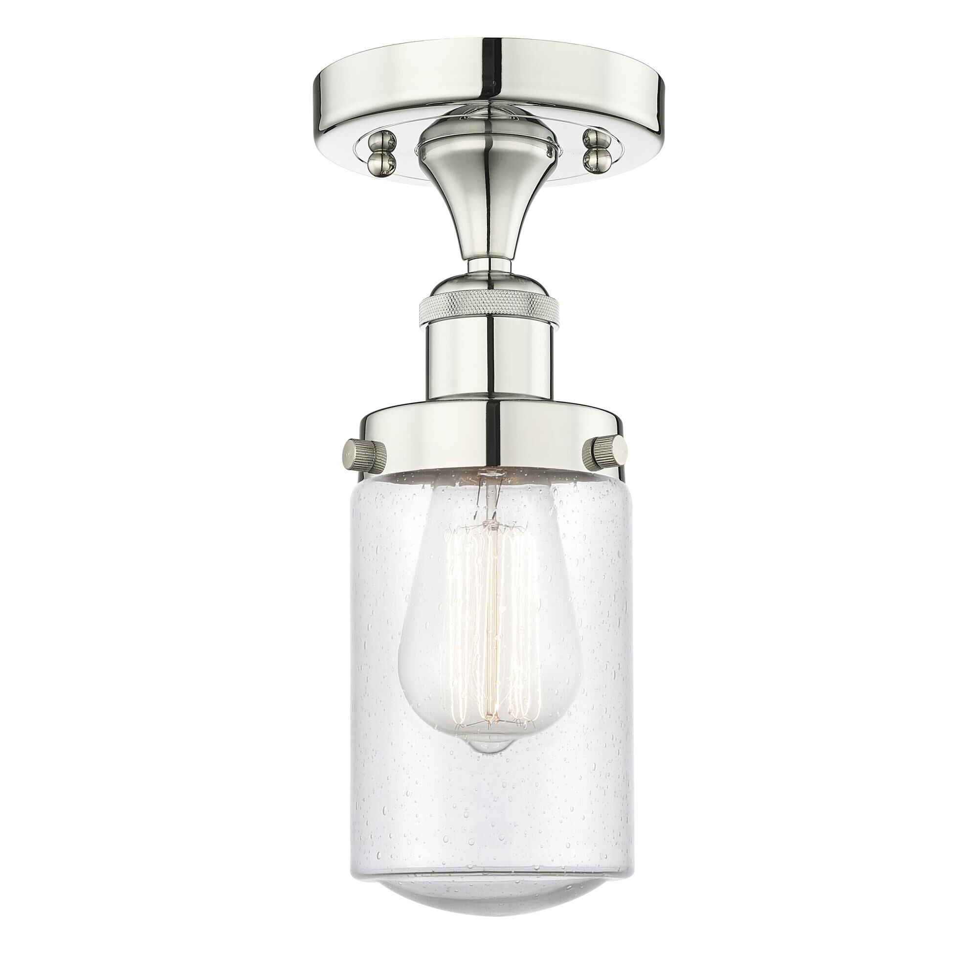 Shown in Polished Nickel finish and Seedy glass